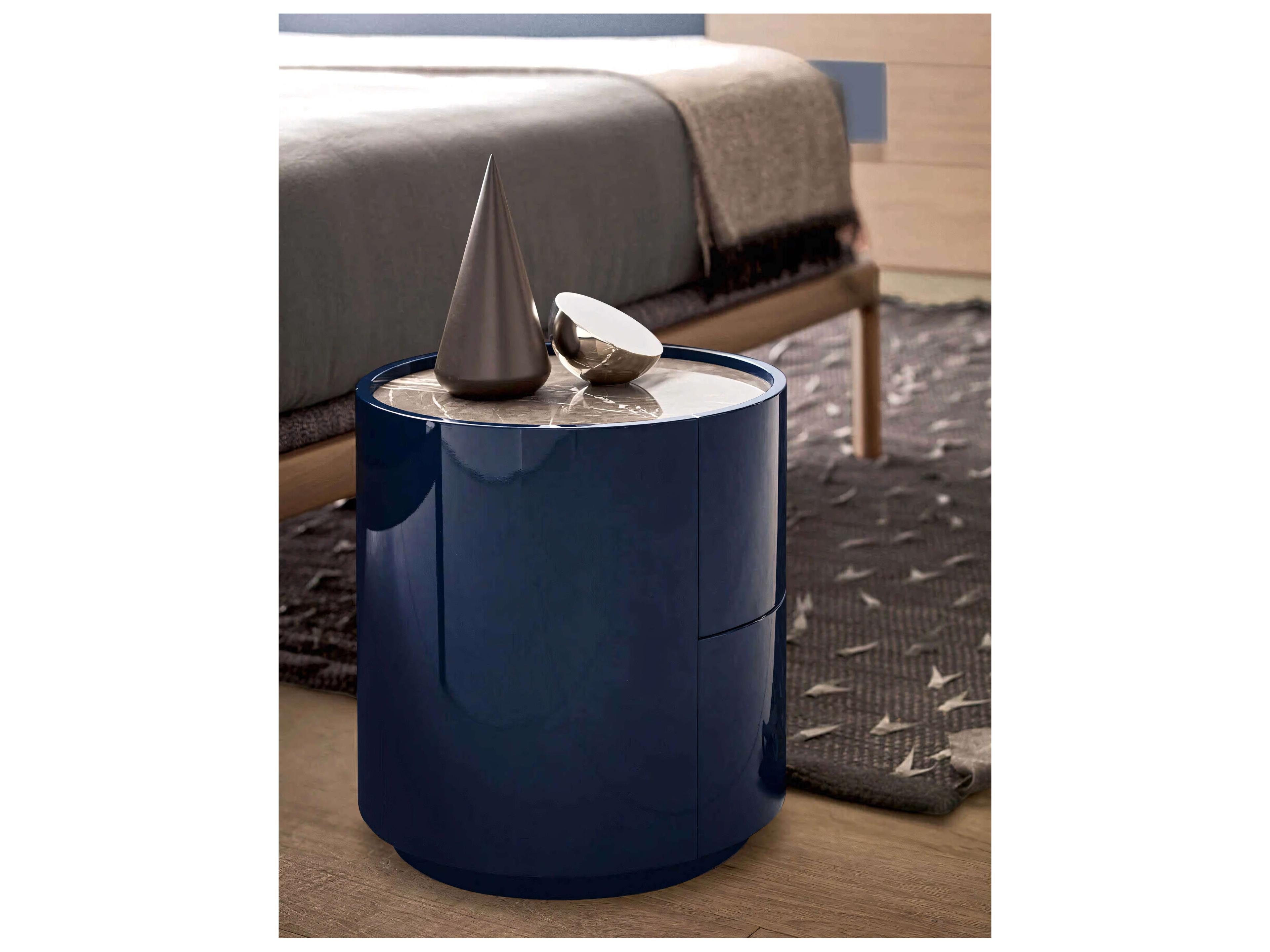 Pianca Dedalo 2-Drawers Blue Nightstand
