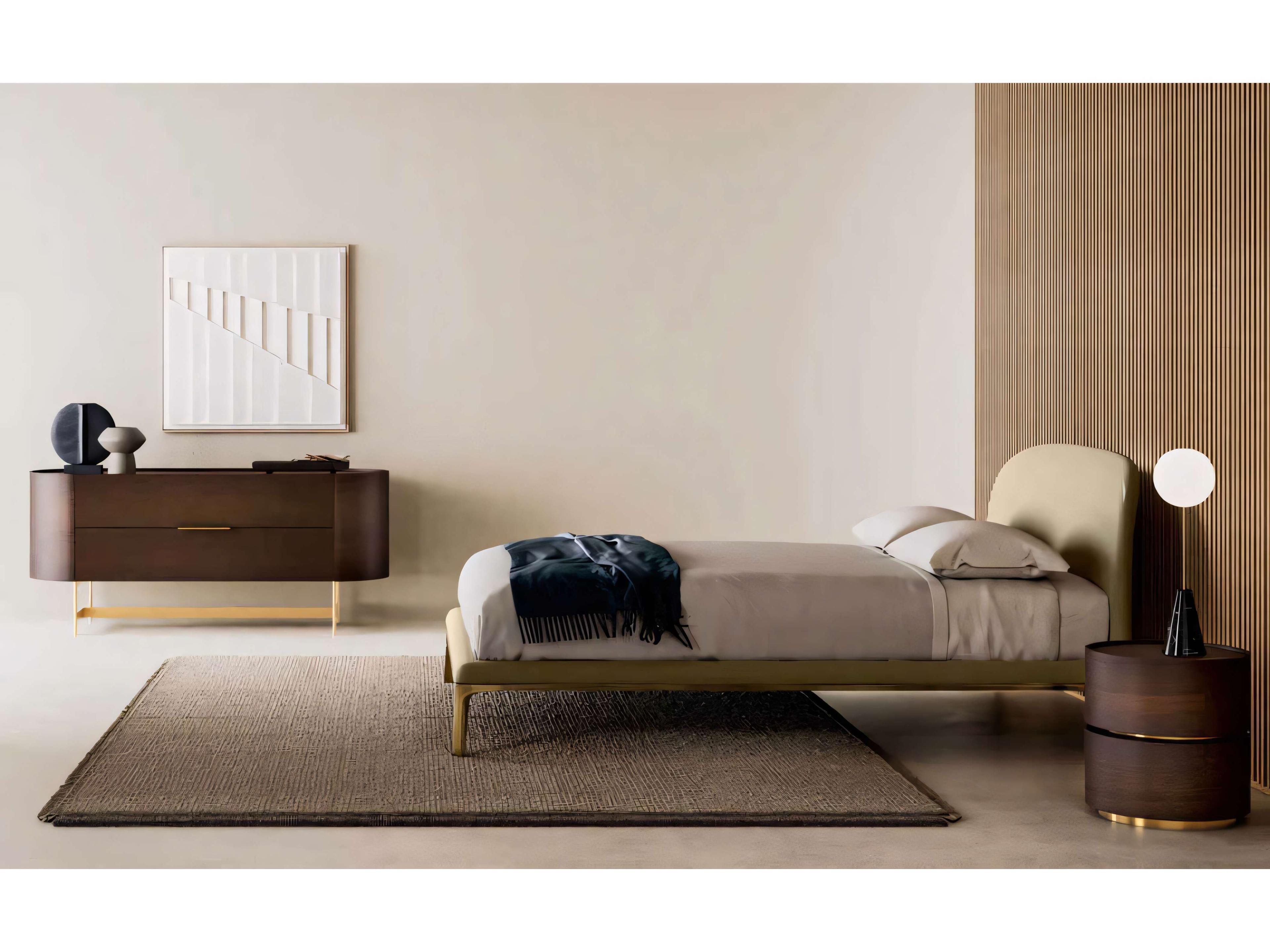 Pianca Dedalo 1-Drawer Brown Oak Wood Nightstand