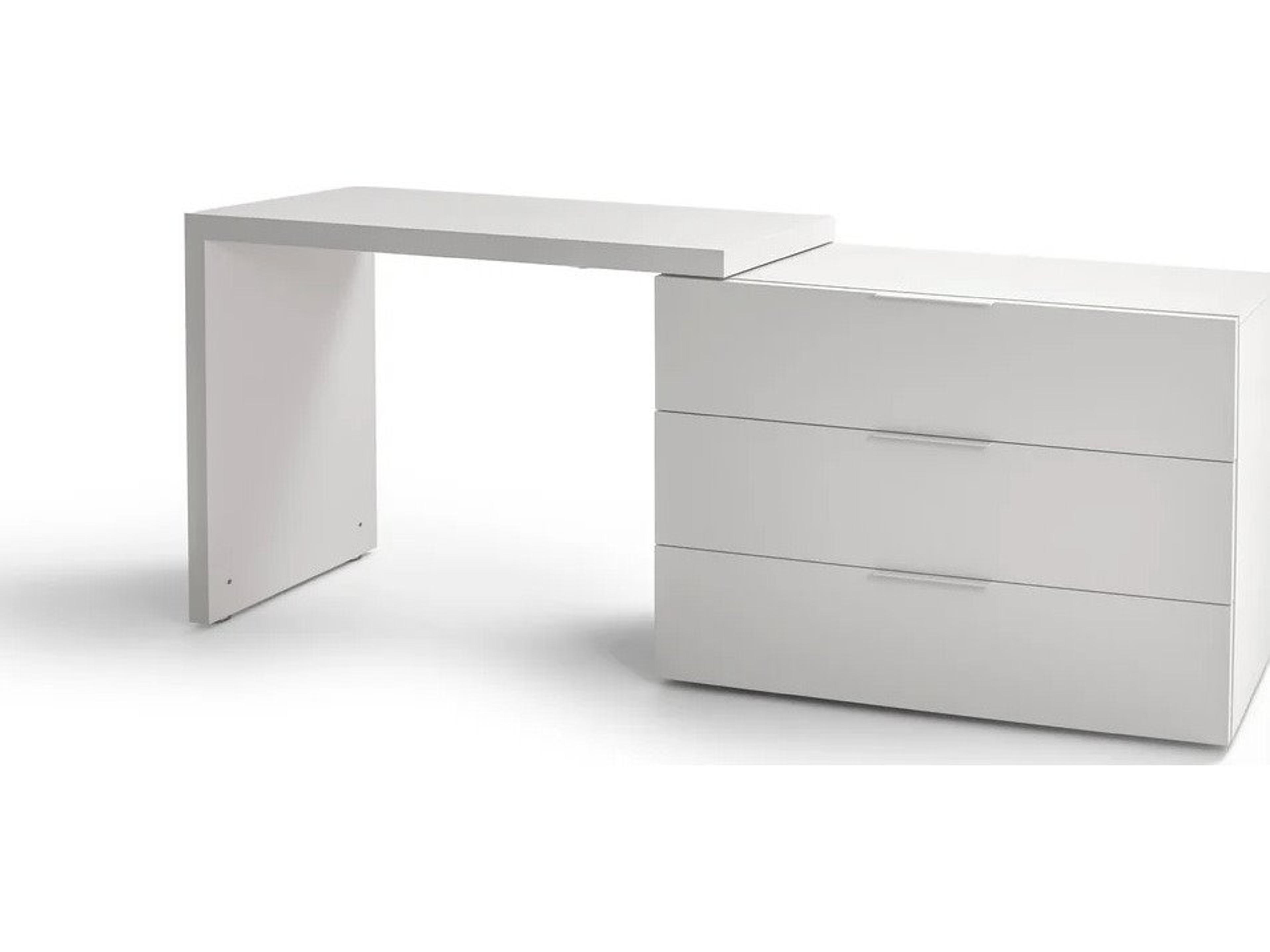 Spazio Domino SM Desk Dresser 90" White Matt Lacquer