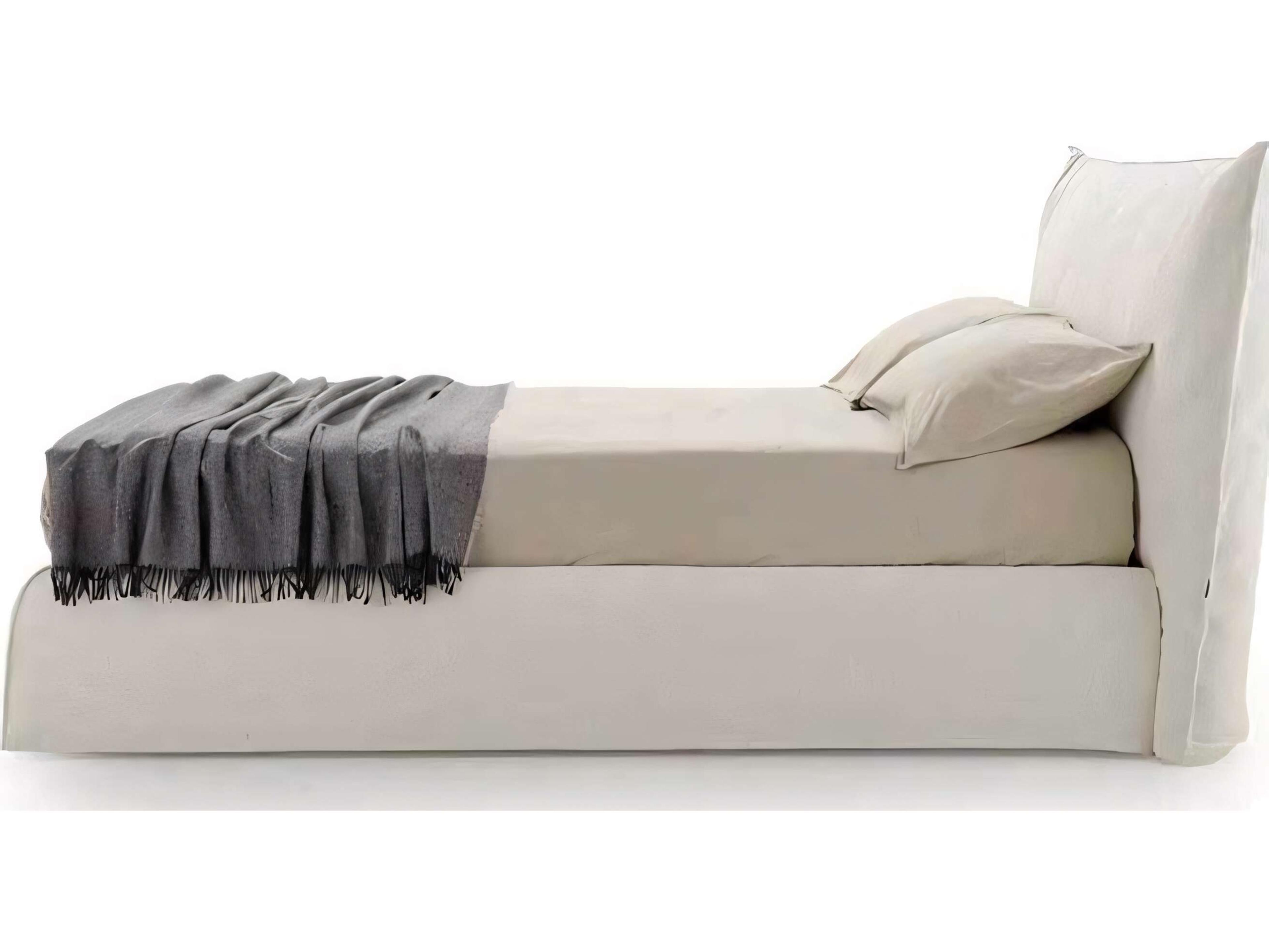 Pianca Piumotto Beige Upholstered King Platform Bed