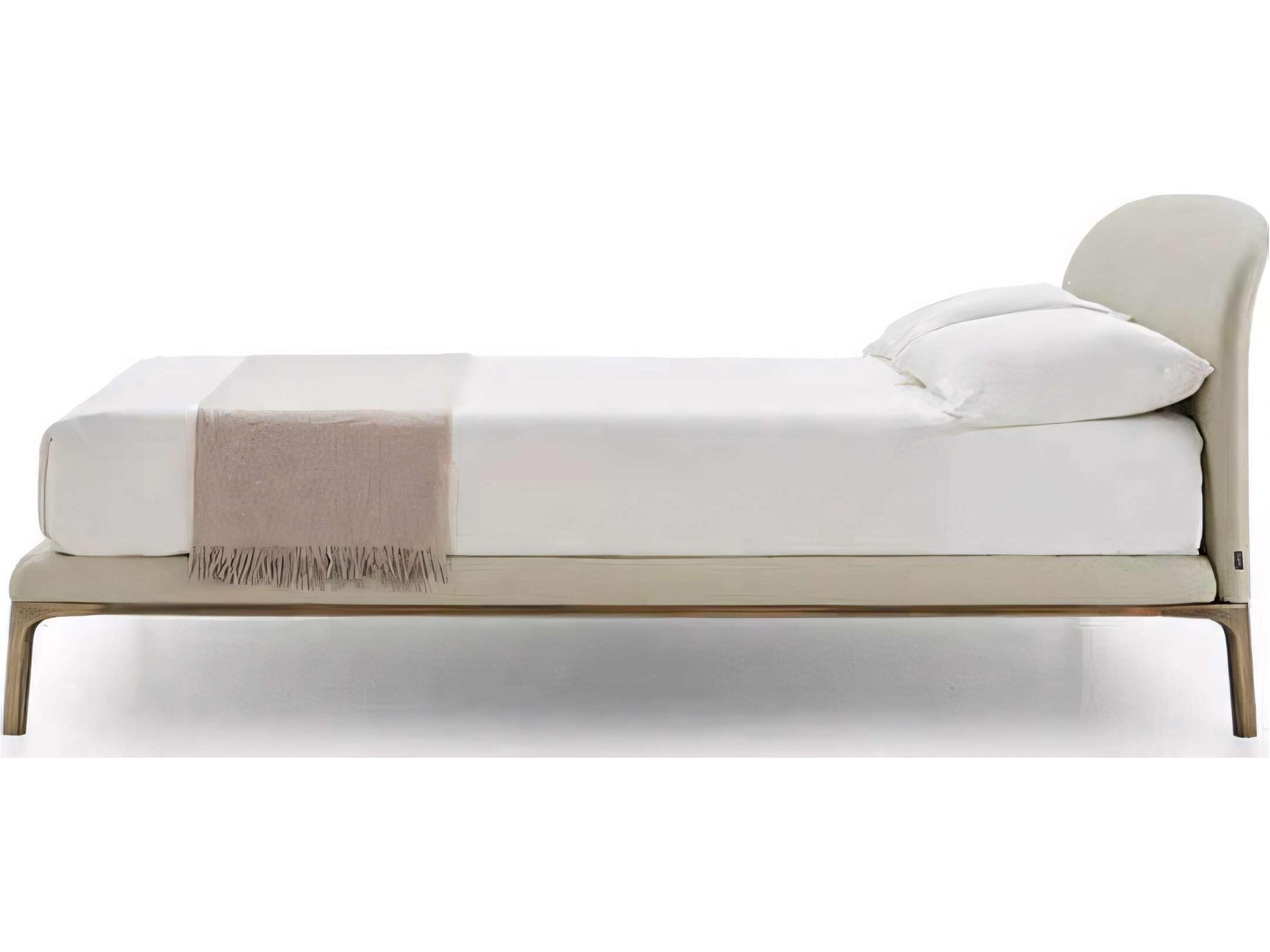 Pianca Rada Beige Glossy Bronze Upholstered King Panel Bed
