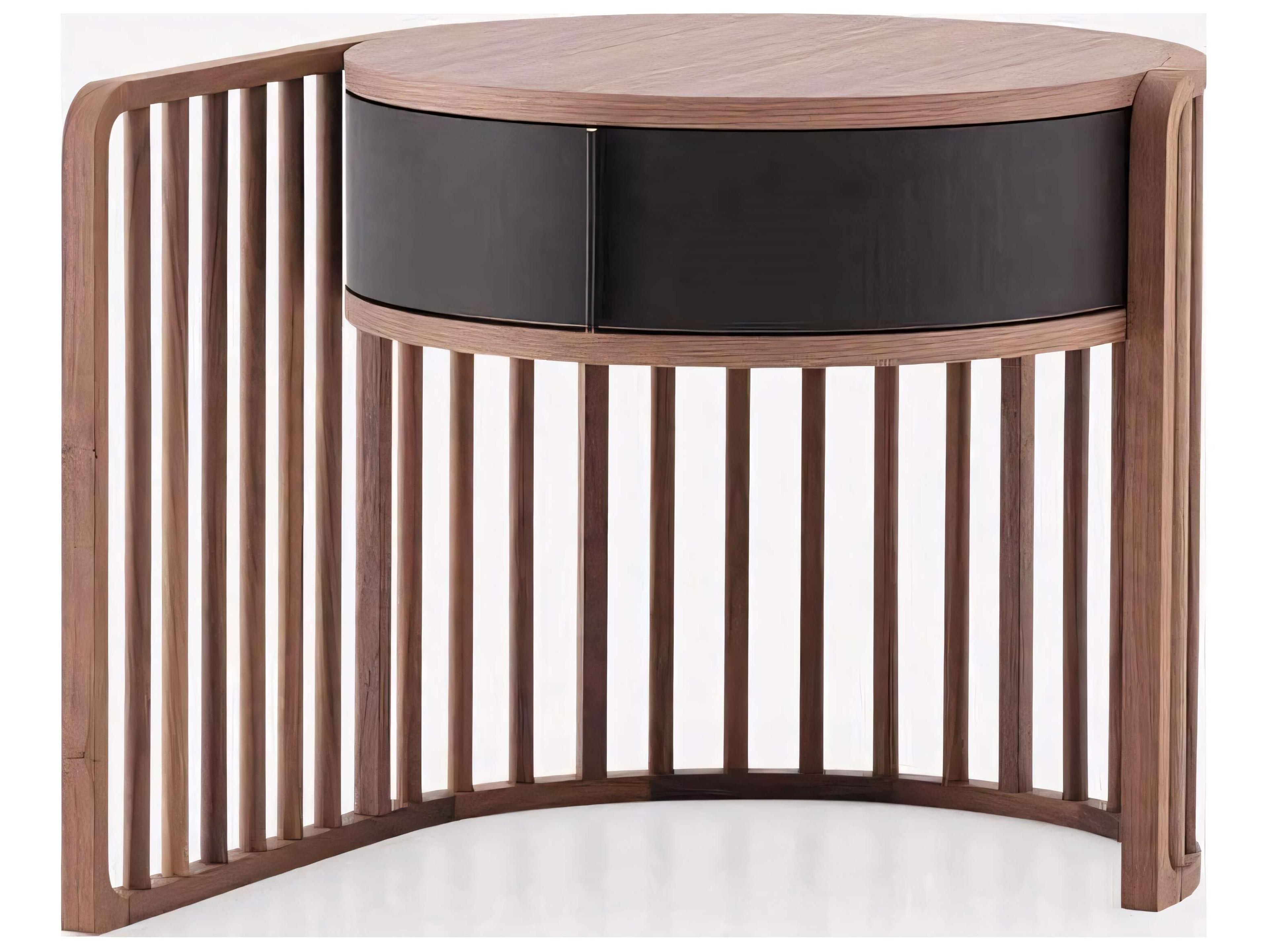 Palu 1-Drawer Black Nightstand