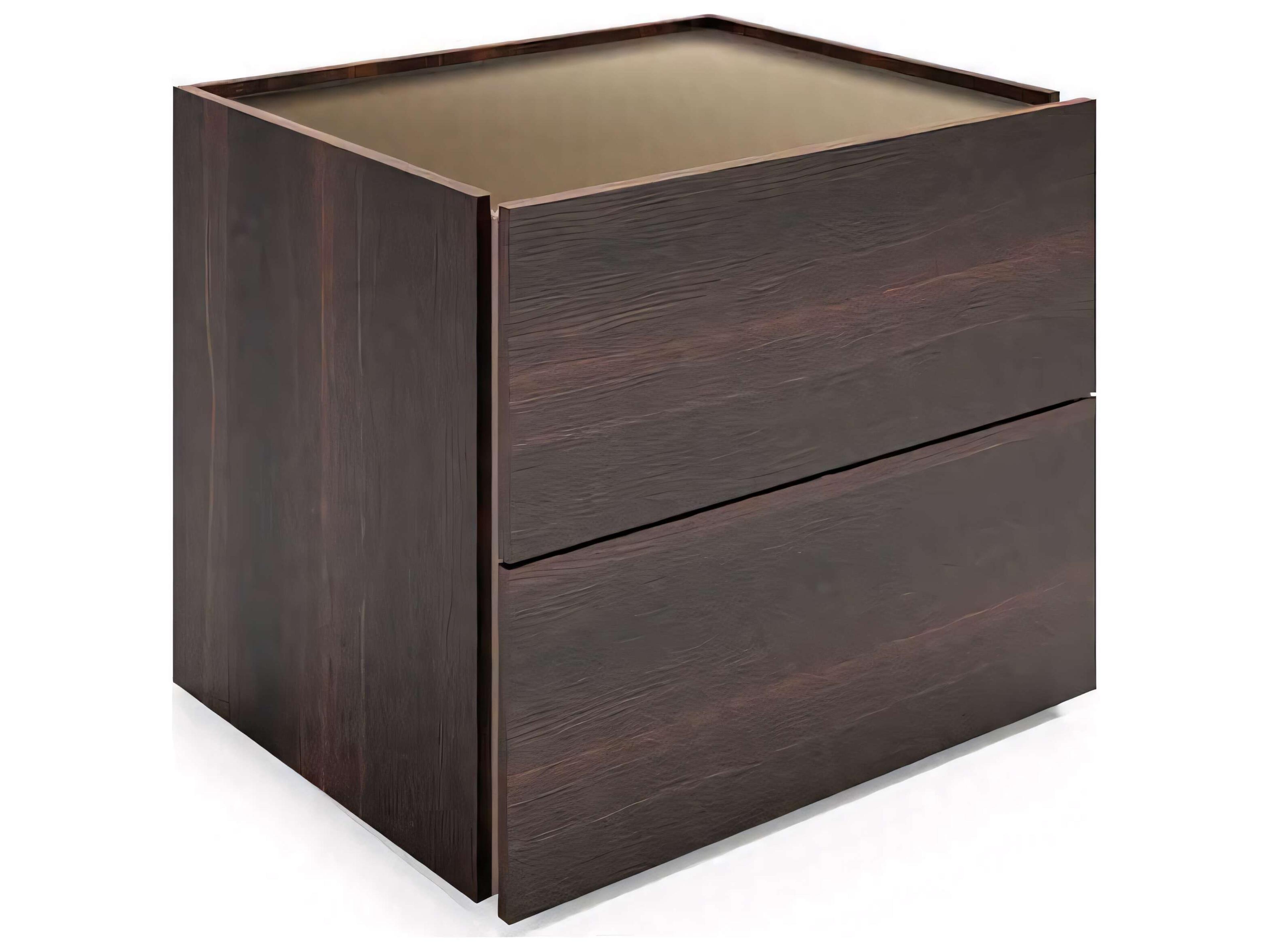 Atlante 2-Drawers Brown Oak Wood Nightstand