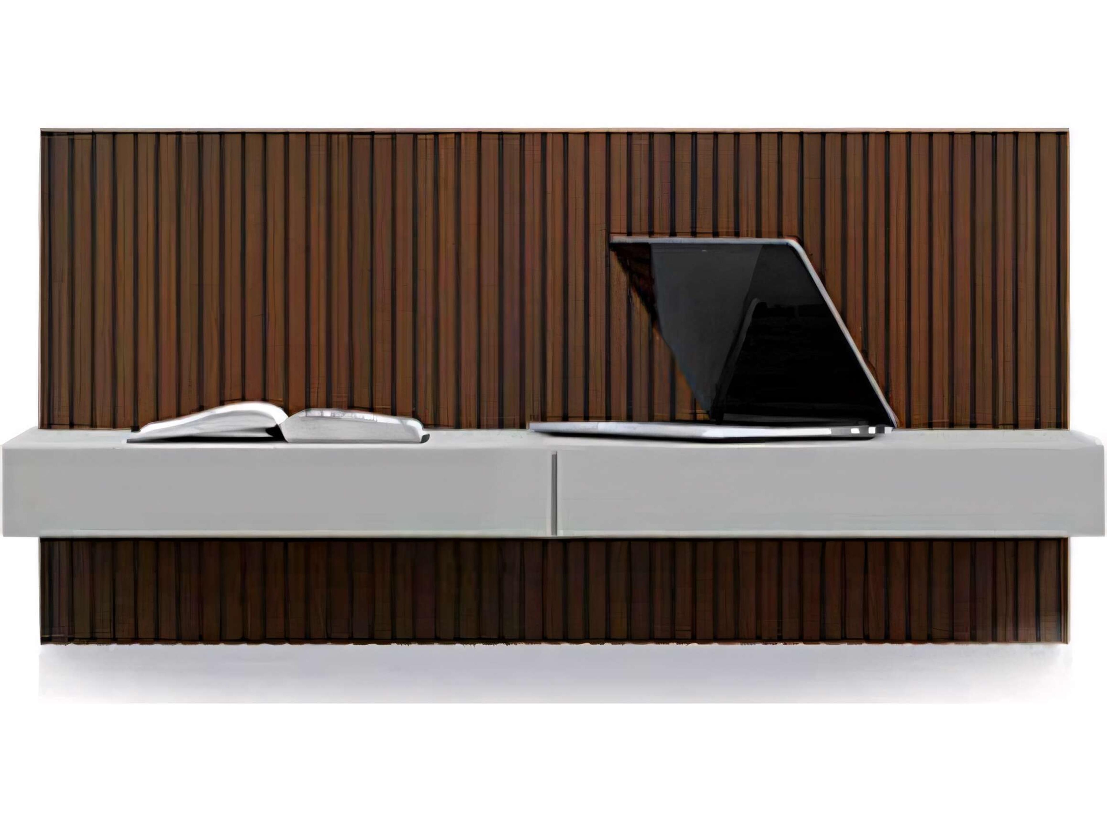 Ala Floating Burnt Oak Grey Brown Wood Desk