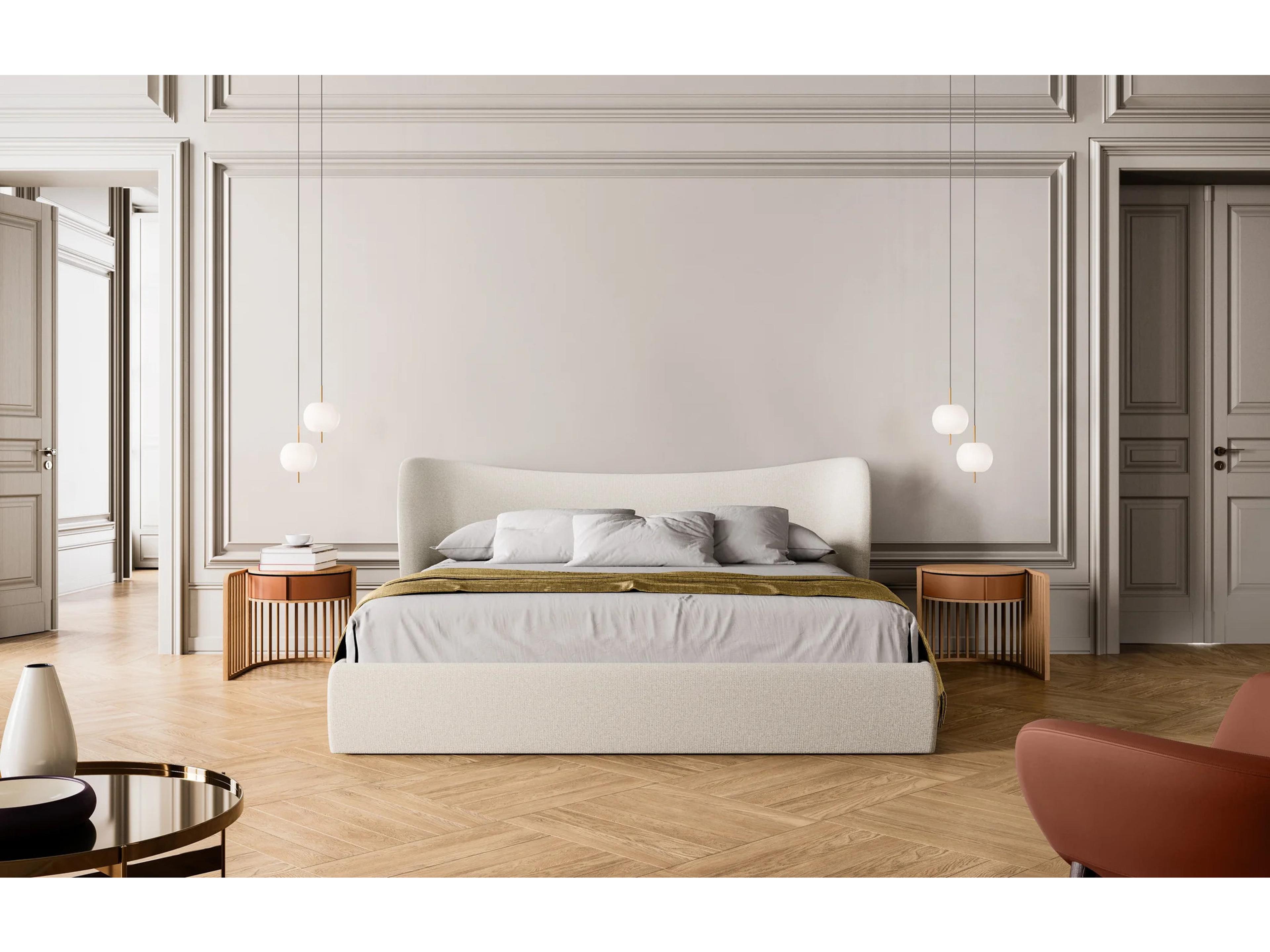 Pianca Embrace King Size Bed 86" Light Grey Fenice