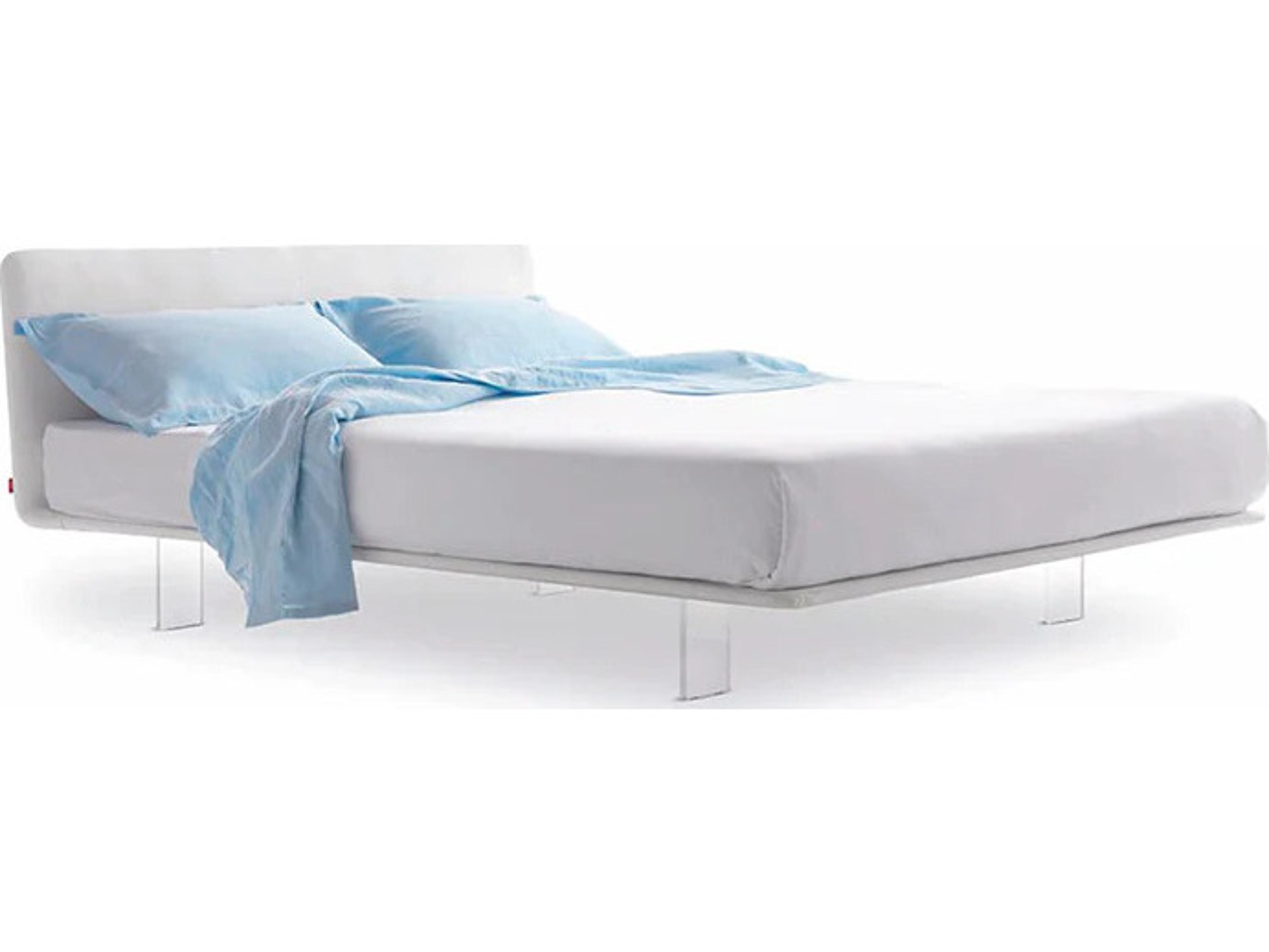 Filo Up King Size Bed 78" White Artepelle Eco Leather/Plexiglass
