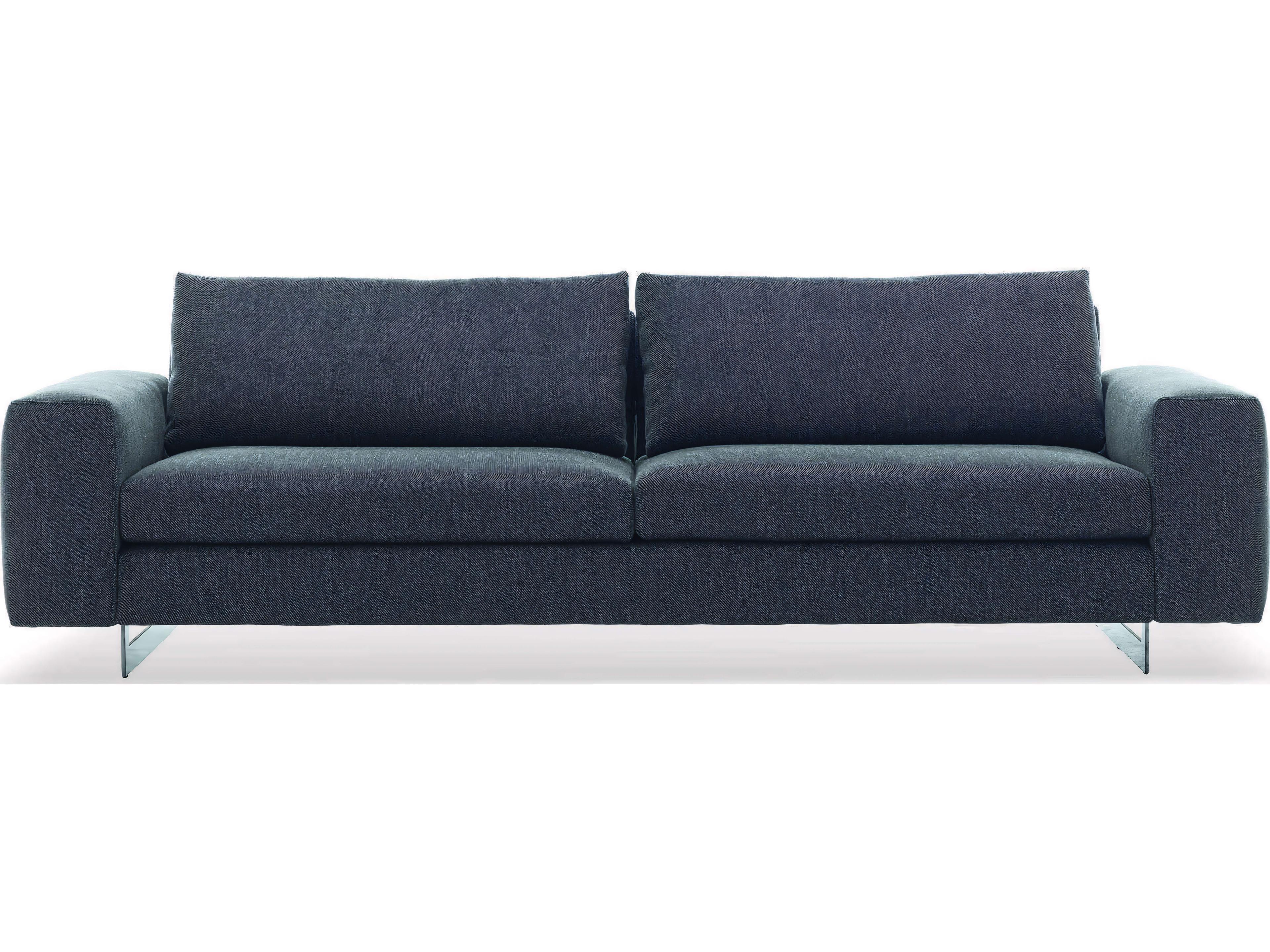 Duo Grey Glossy Titanium Upholstered Sofa
