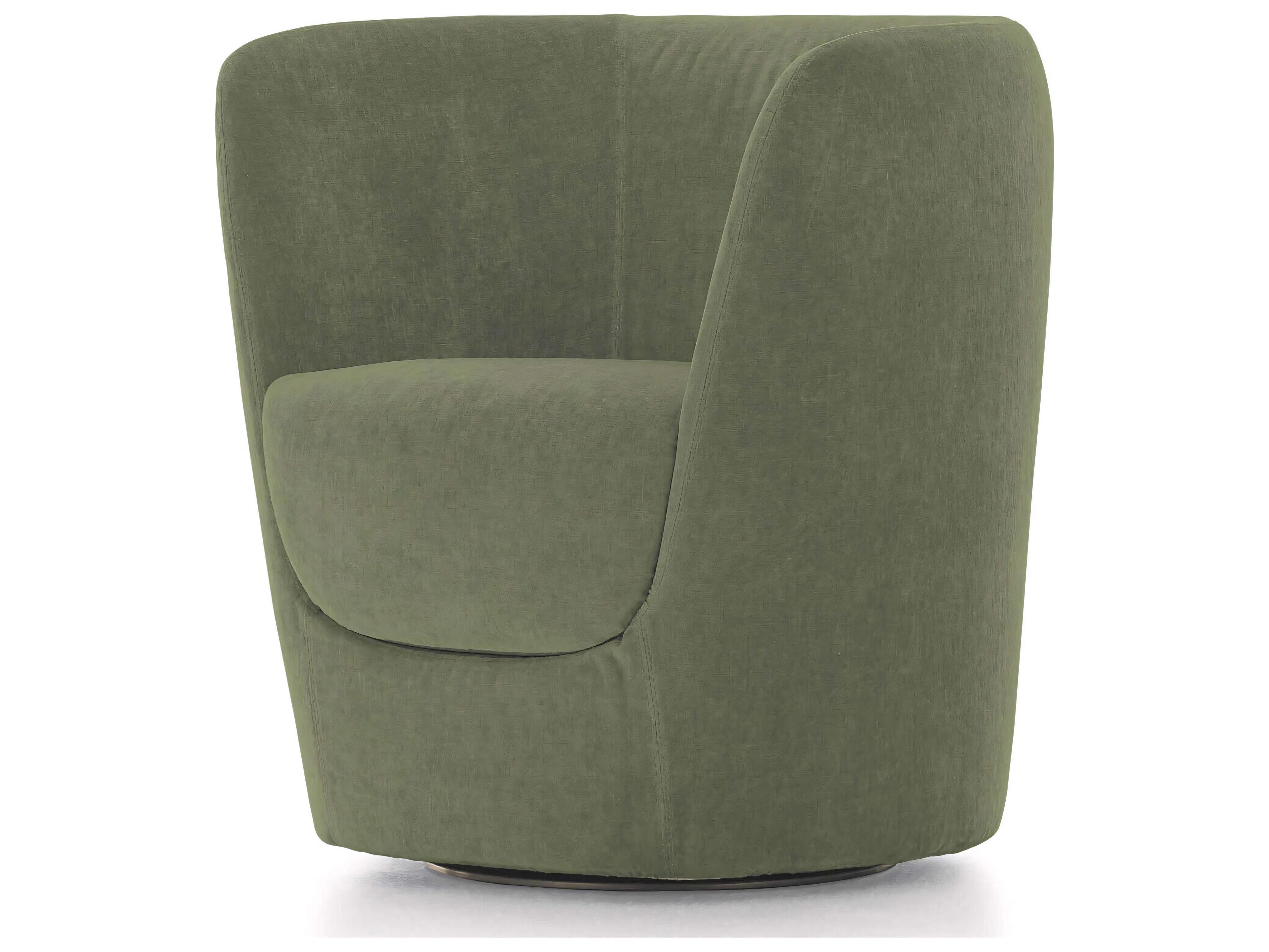 Opla Swivel Green Fabric Accent Chair
