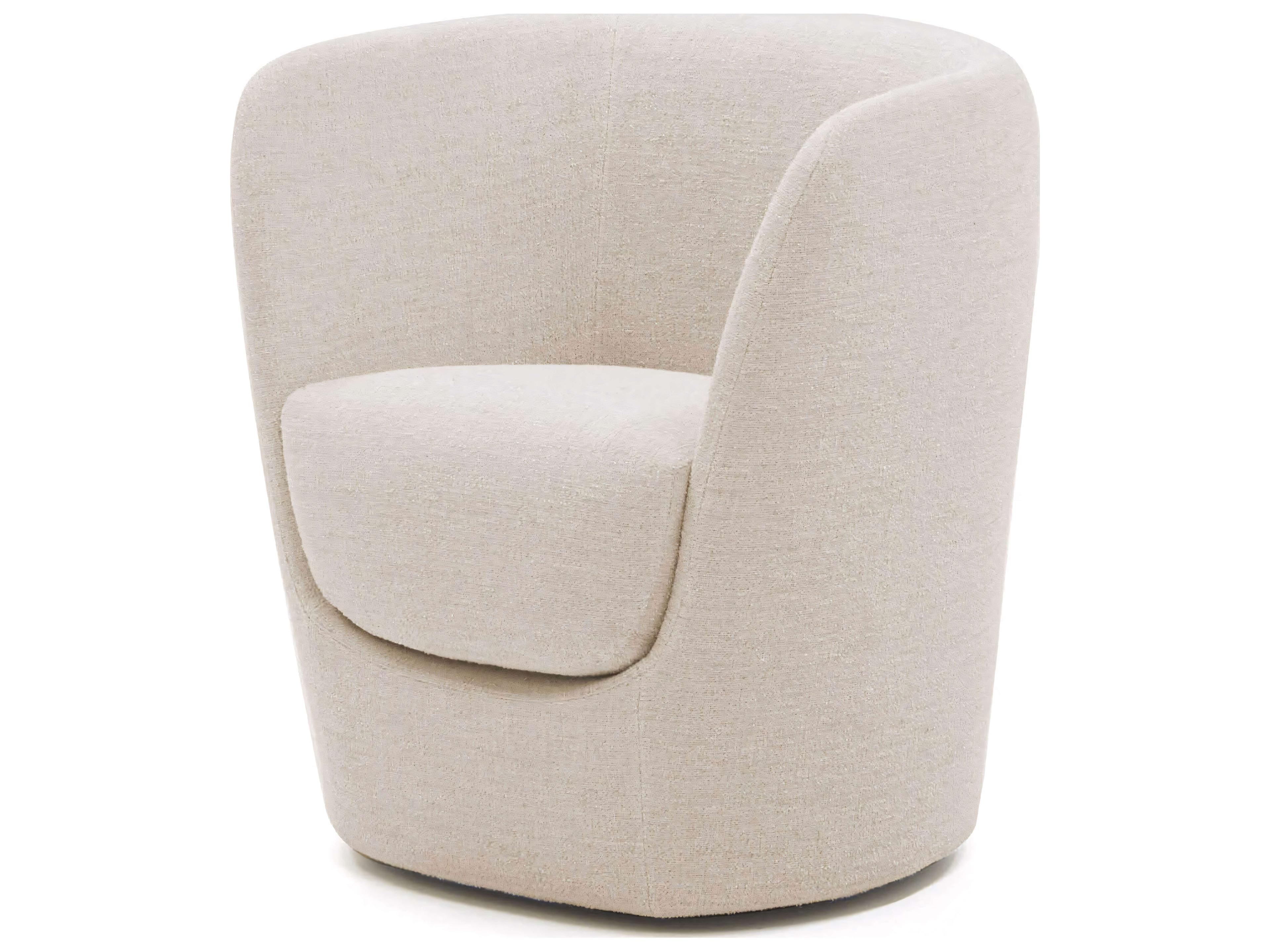 Opla Swivel Beige Fabric Accent Chair