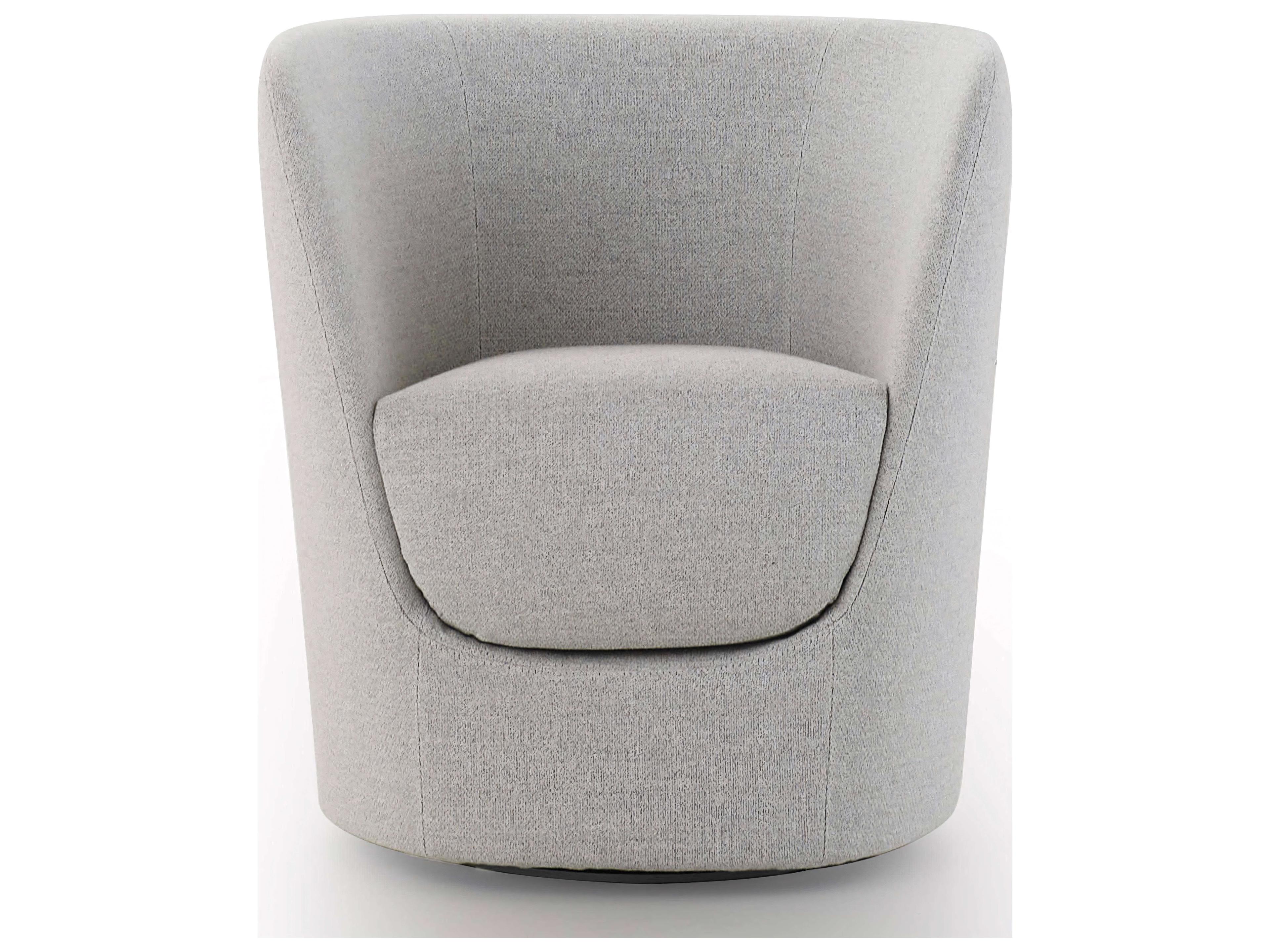 Opla Swivel Gray Fabric Accent Chair