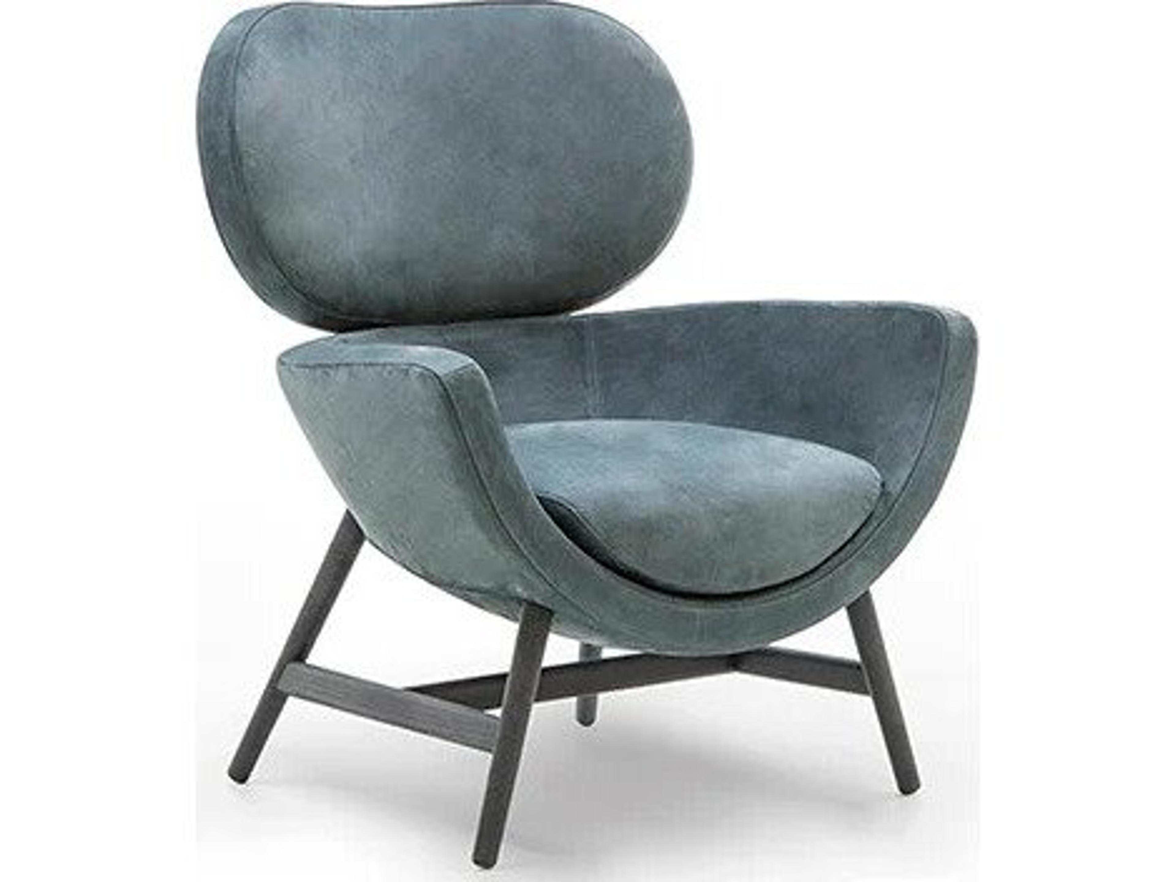 Laurie Armchair 33" Dark Grey Nabuk Leather/Dark Grey Ash