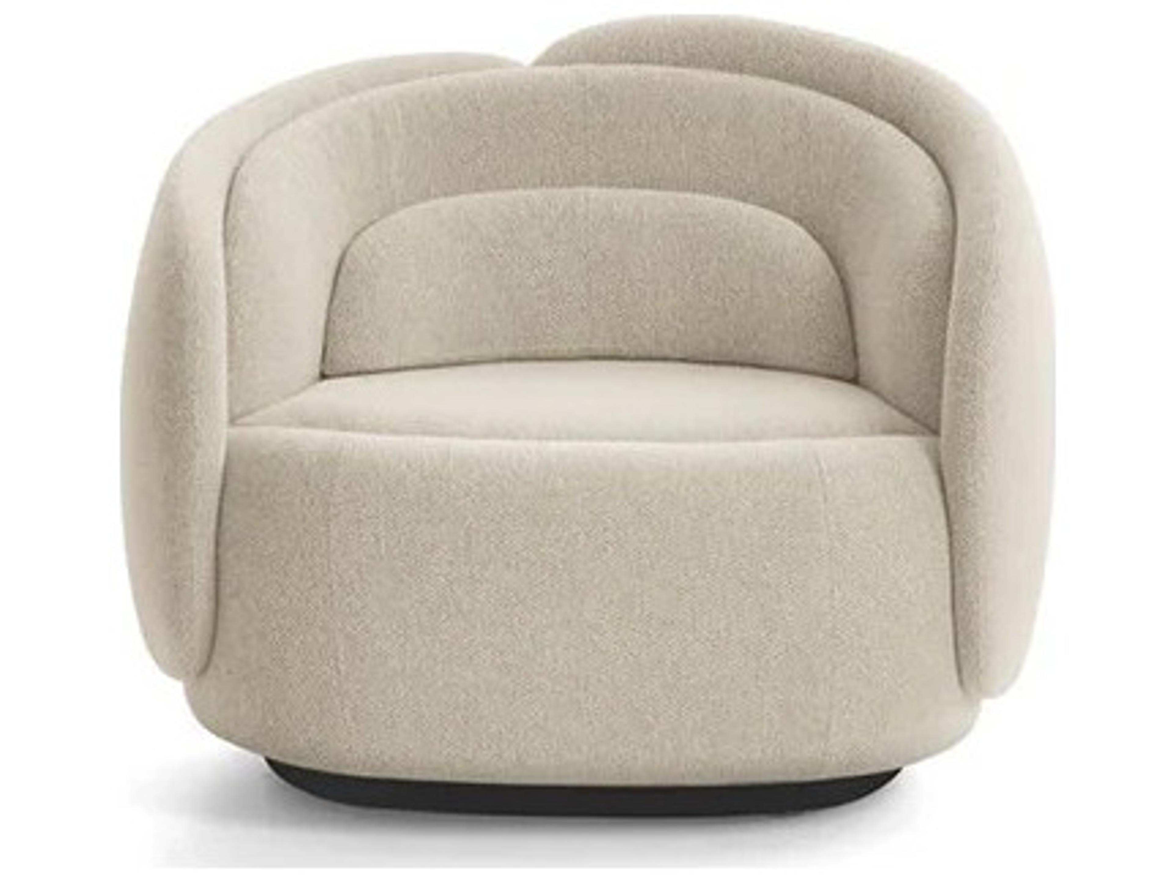 Peonia Armchair with Swivel Base - Beige Aries