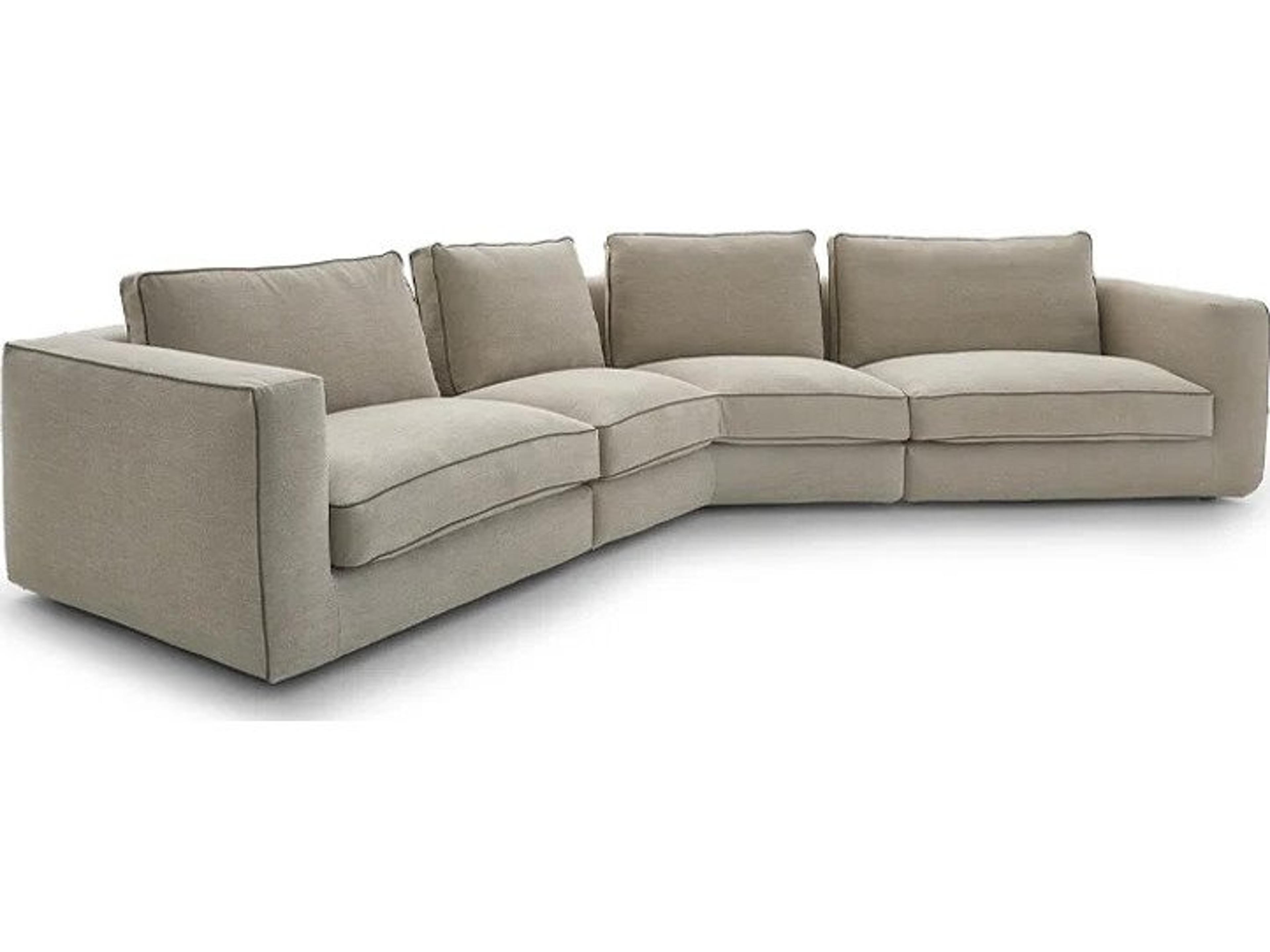 Nice Sectional Beige Nuvole/Olive Brown Pipping