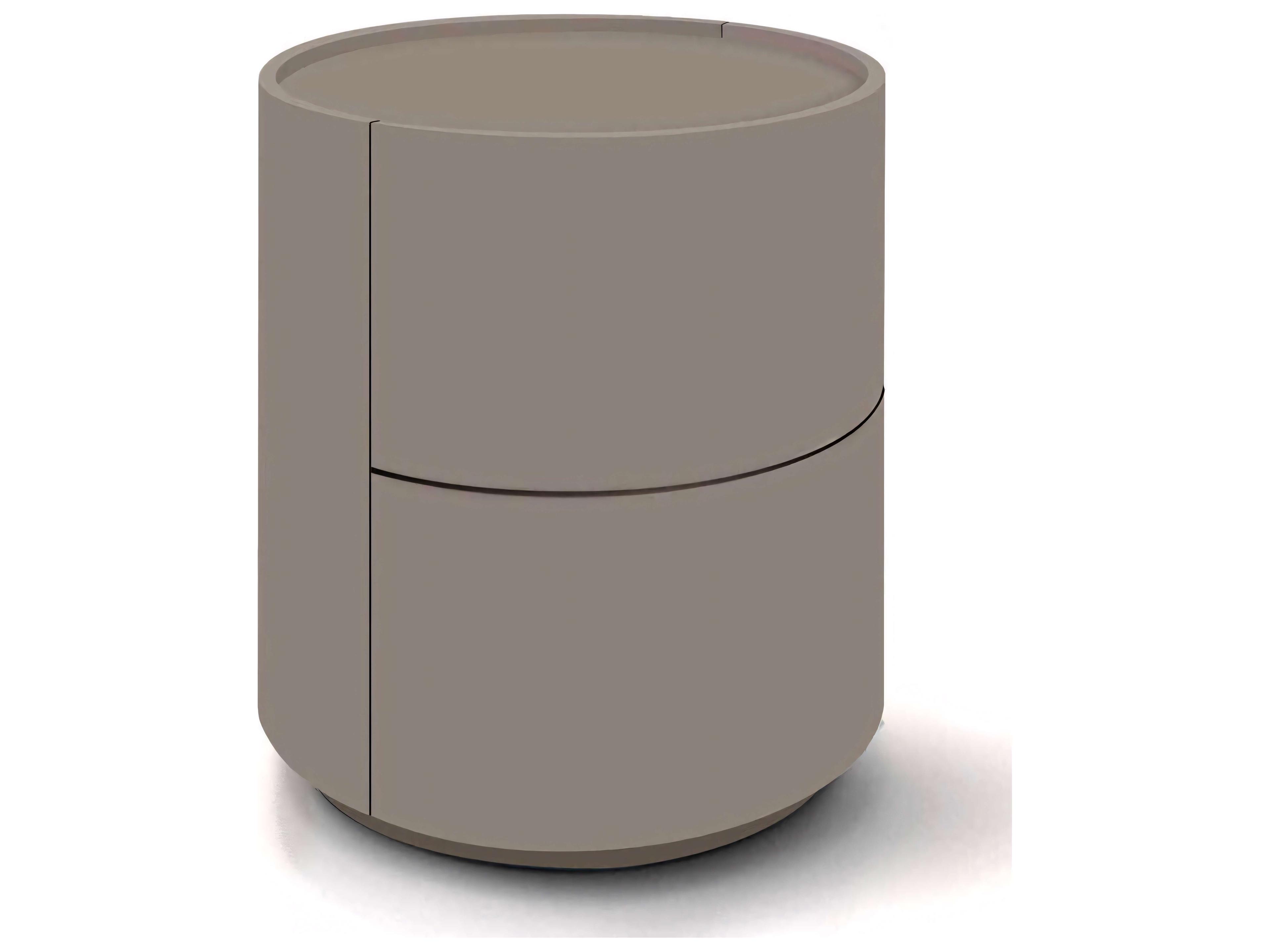 Dedalo Round 2 Drawer Nightstand Modern Bedside Table
