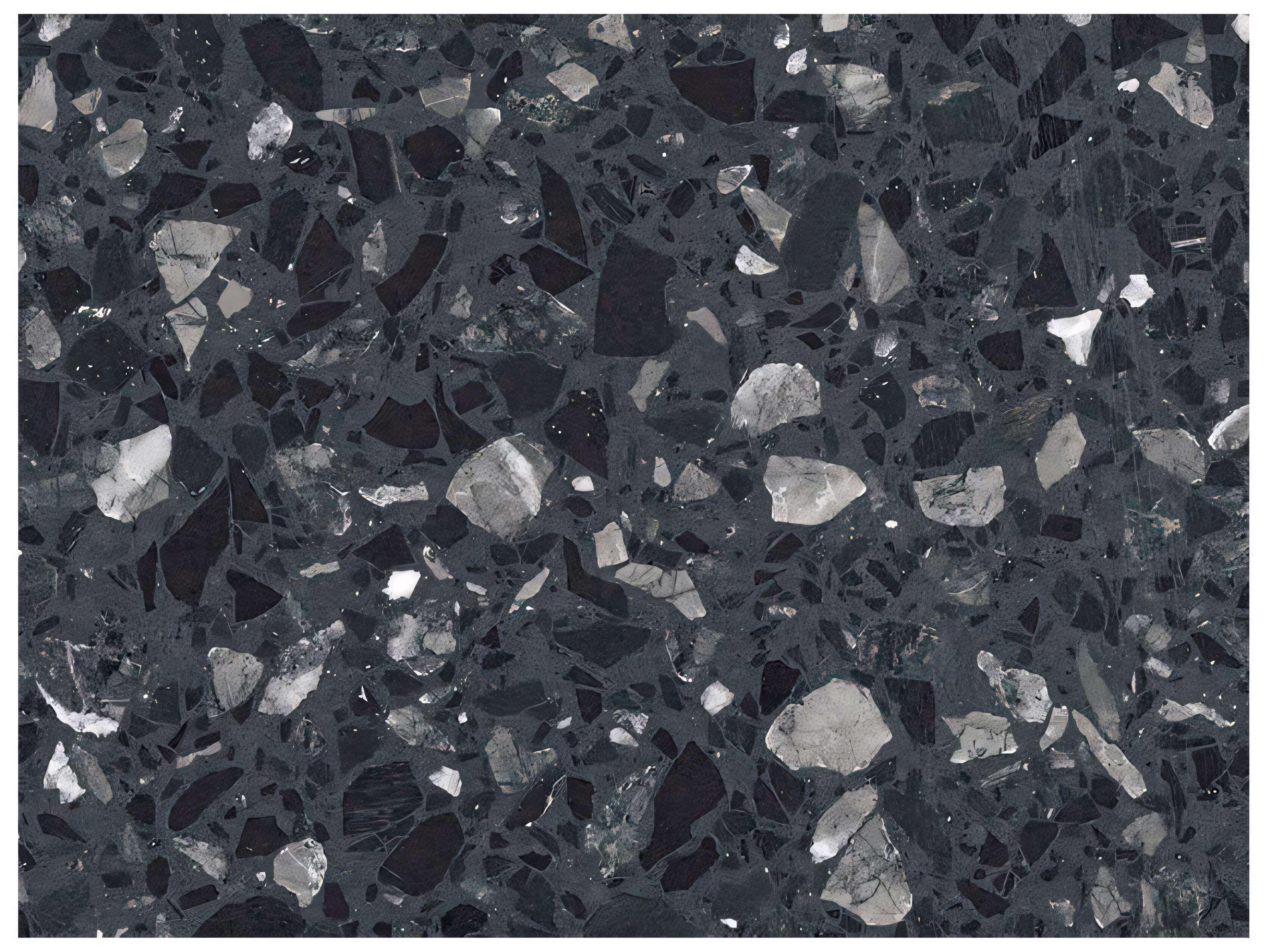 Pianca Contralto Round Wood Burnt Oak Titanium Balanzone Terrazzo End Table