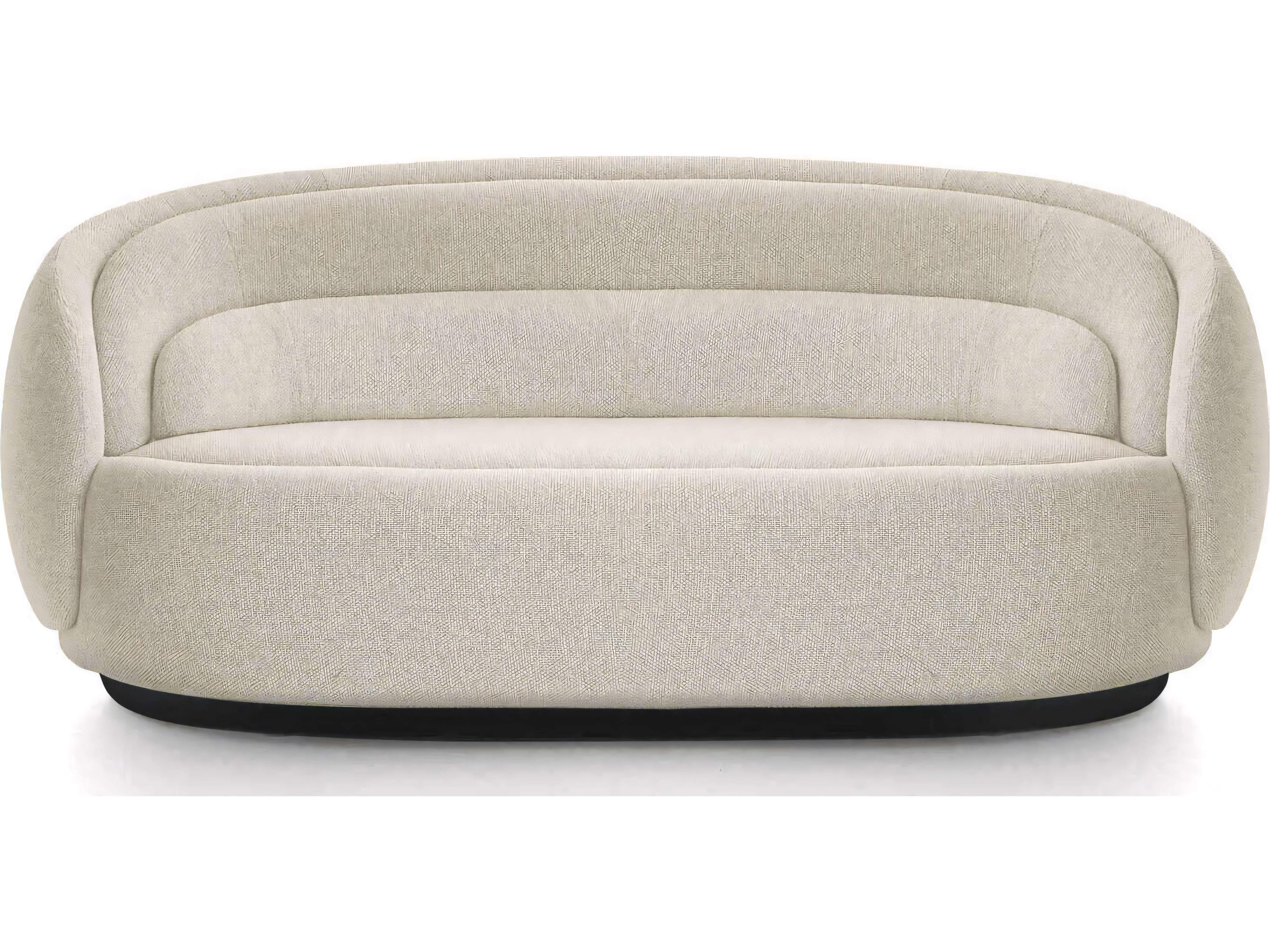 Peonia Aries Black Plinth White Upholstered Sofa