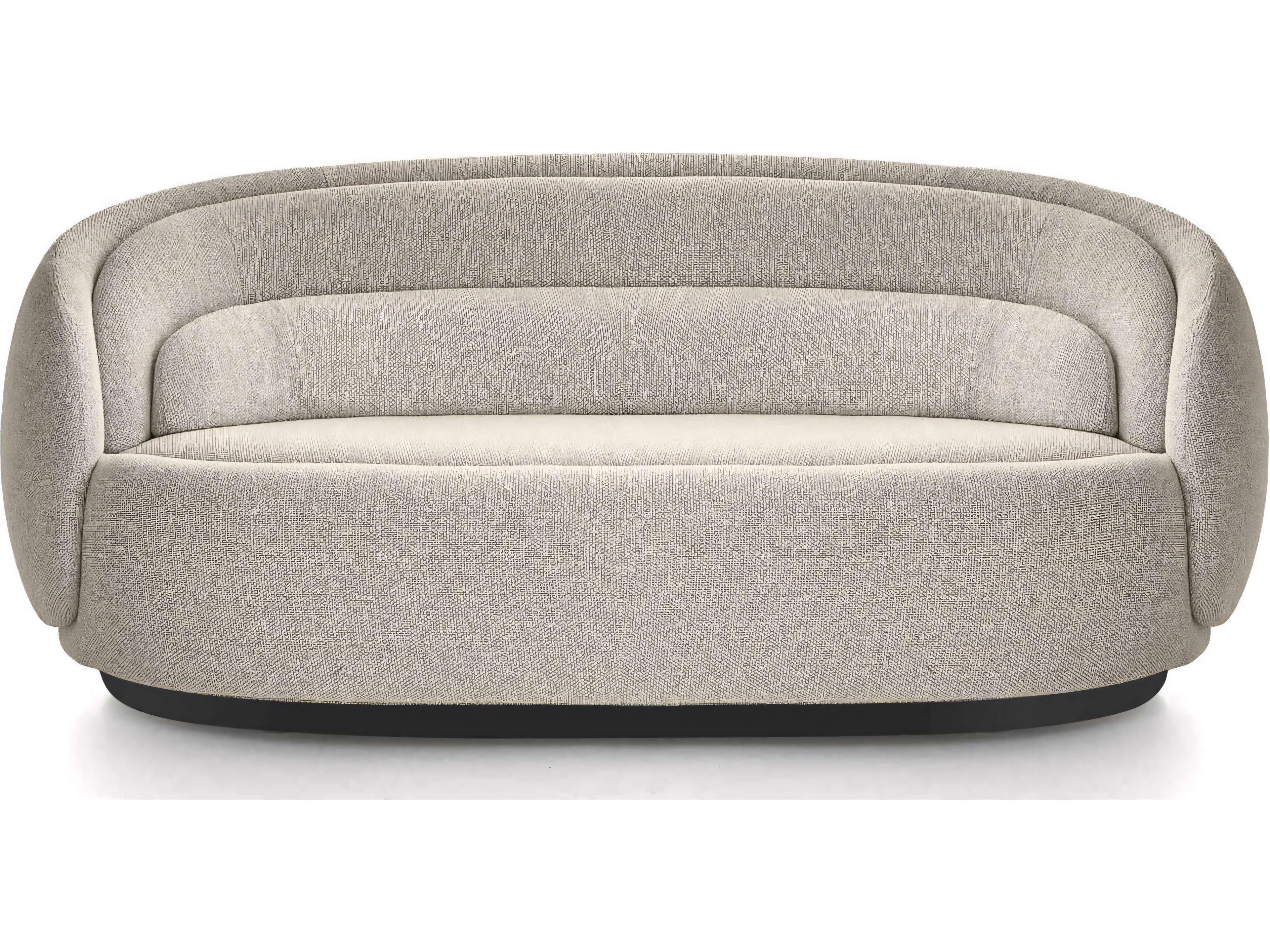 Peonia Zea Black Plinth Beige Upholstered Sofa