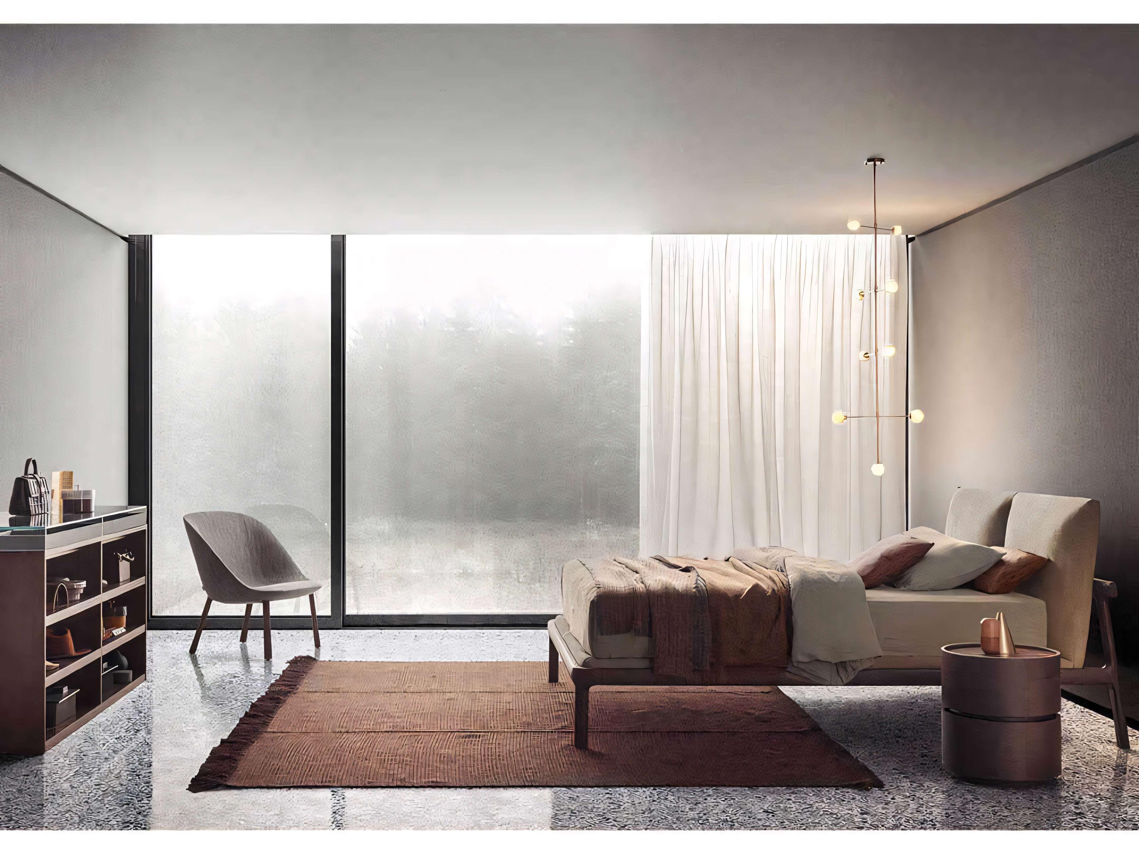 Pianca Fushimi Beige Solid Wood Upholstered Queen Platform Bed