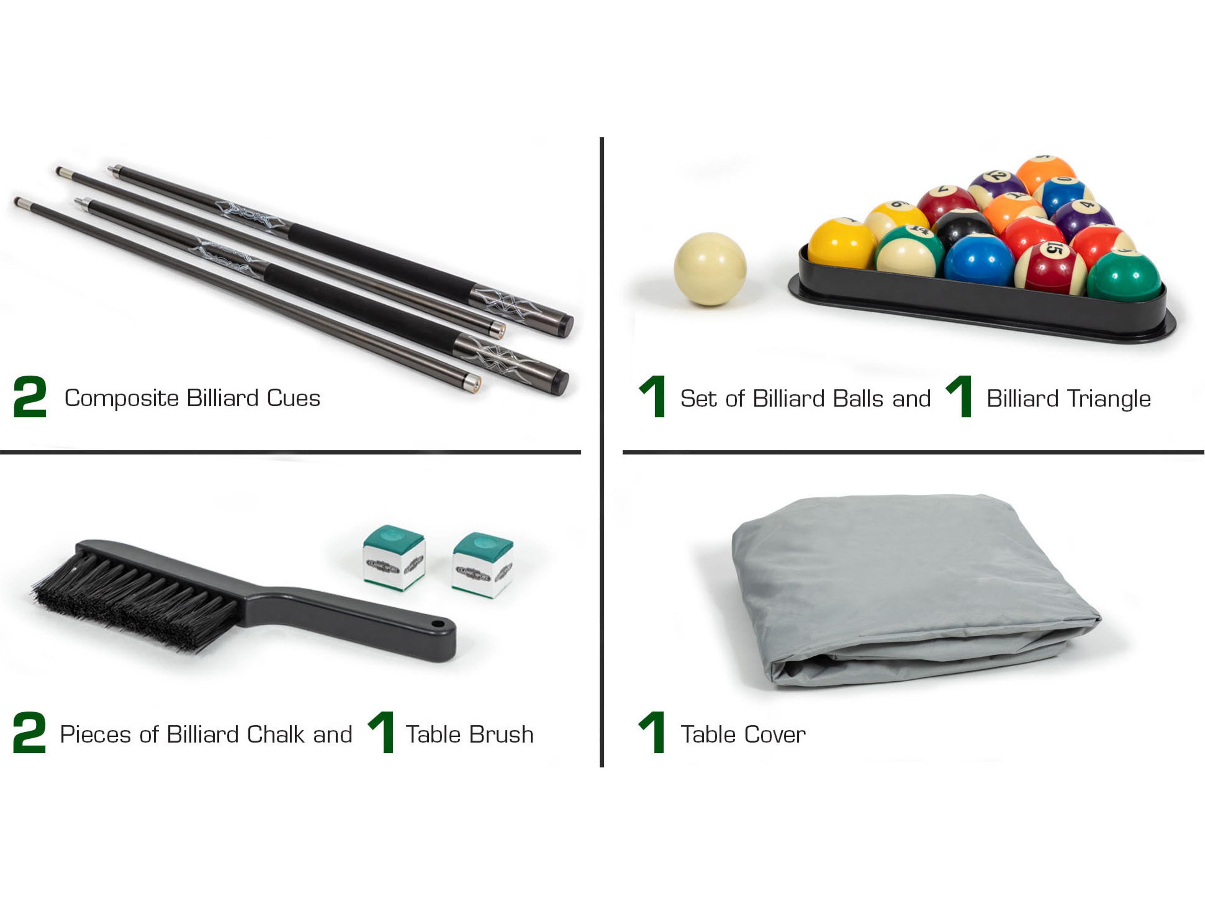 Panama Jack Outdoor Polywood Slate Black Indoor/Outdoor Billiard Table