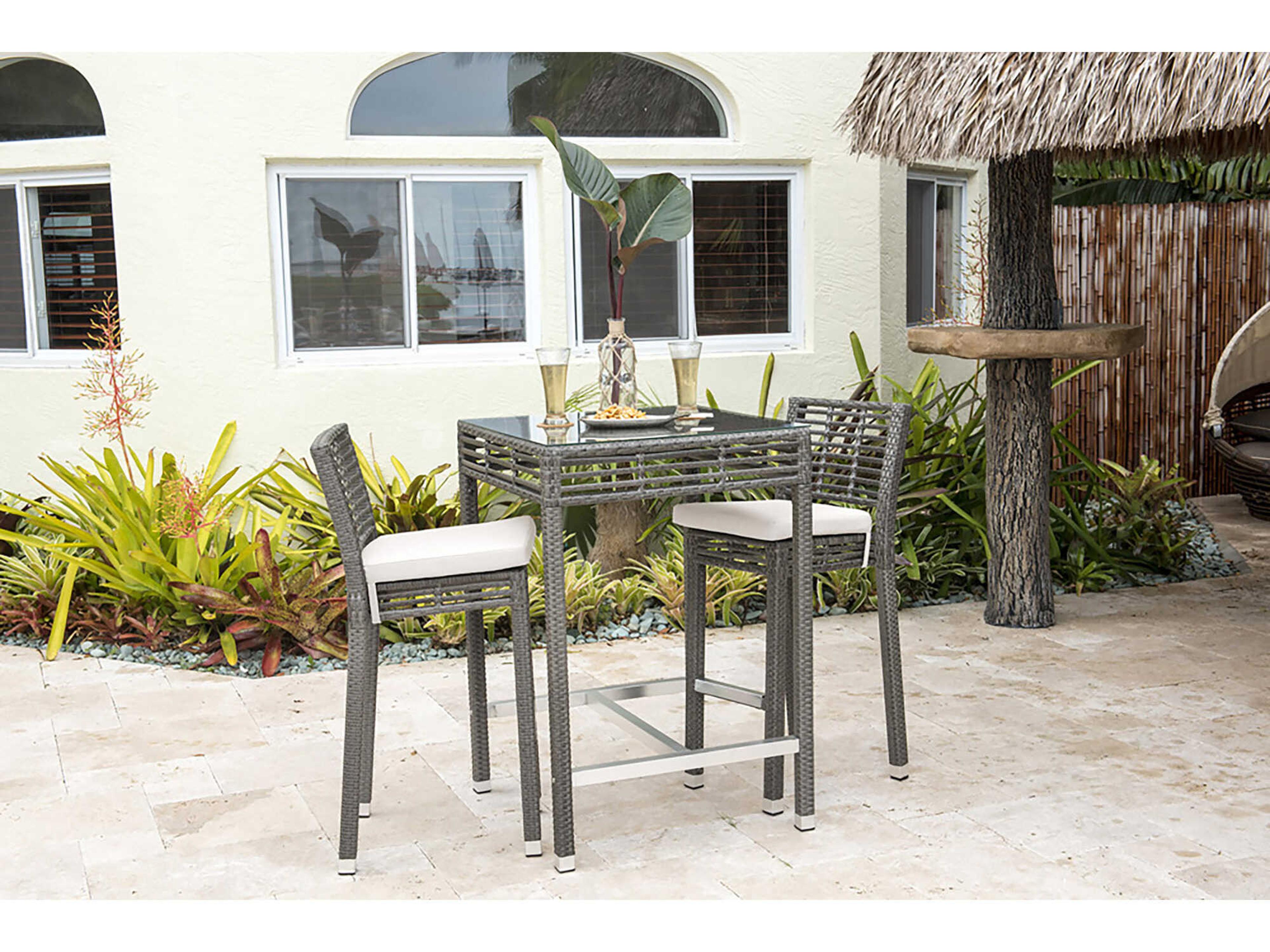 Panama Jack Graphite Wicker Outdoor Patio Dining Set