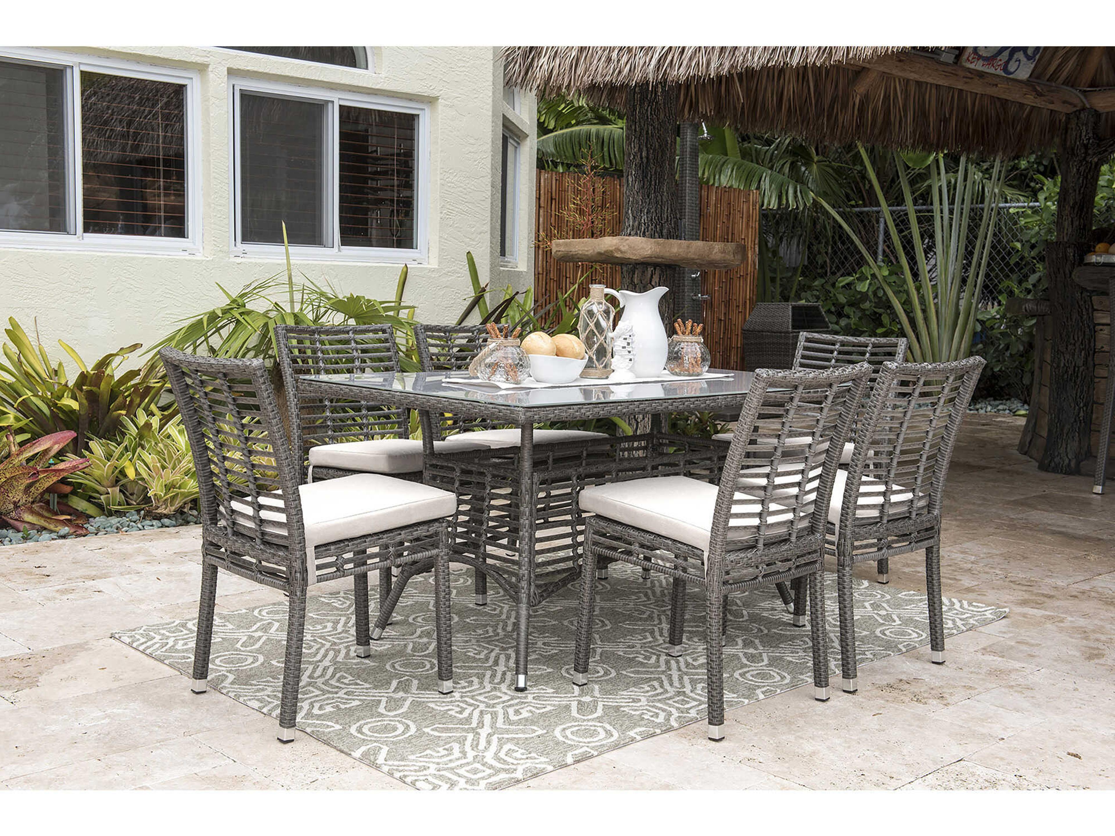 Graphite Wicker Outdoor Dining Set - Thumbnail 2