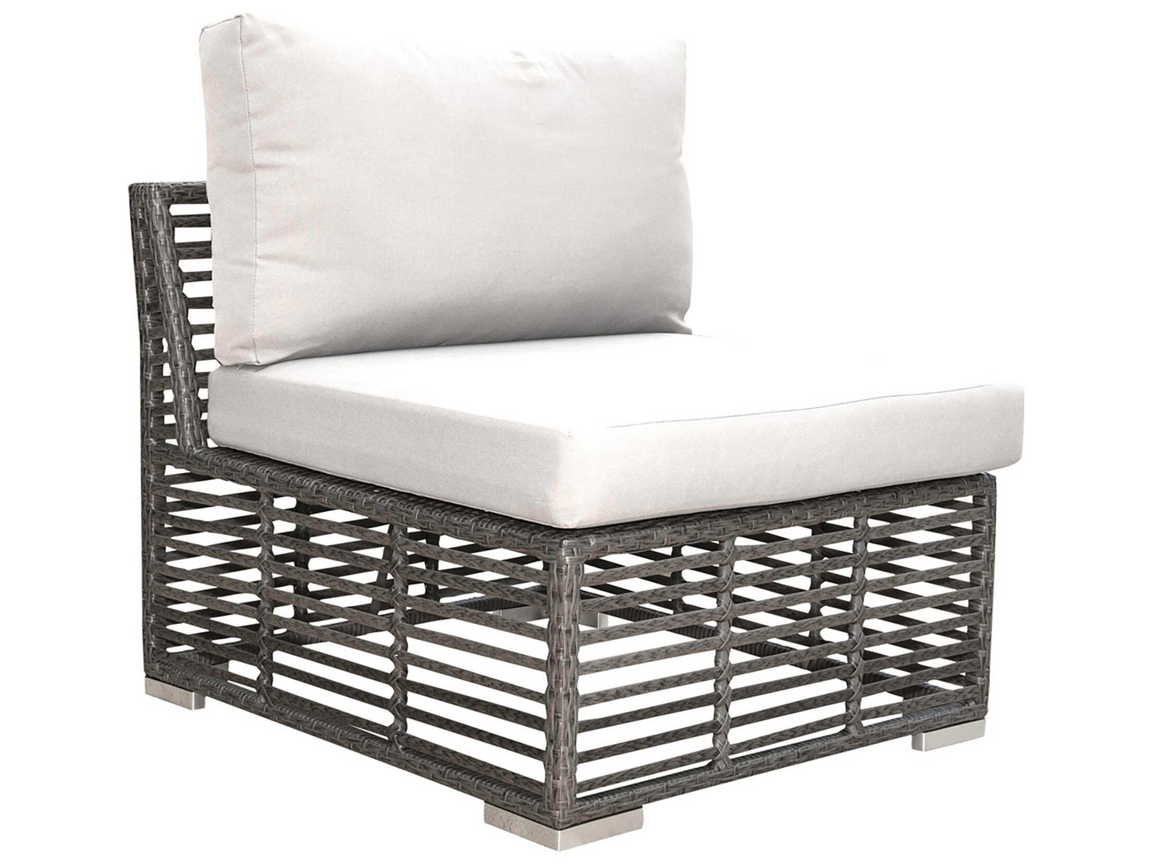 Graphite Wicker Cushion Outdoor Patio Lounge Chair
