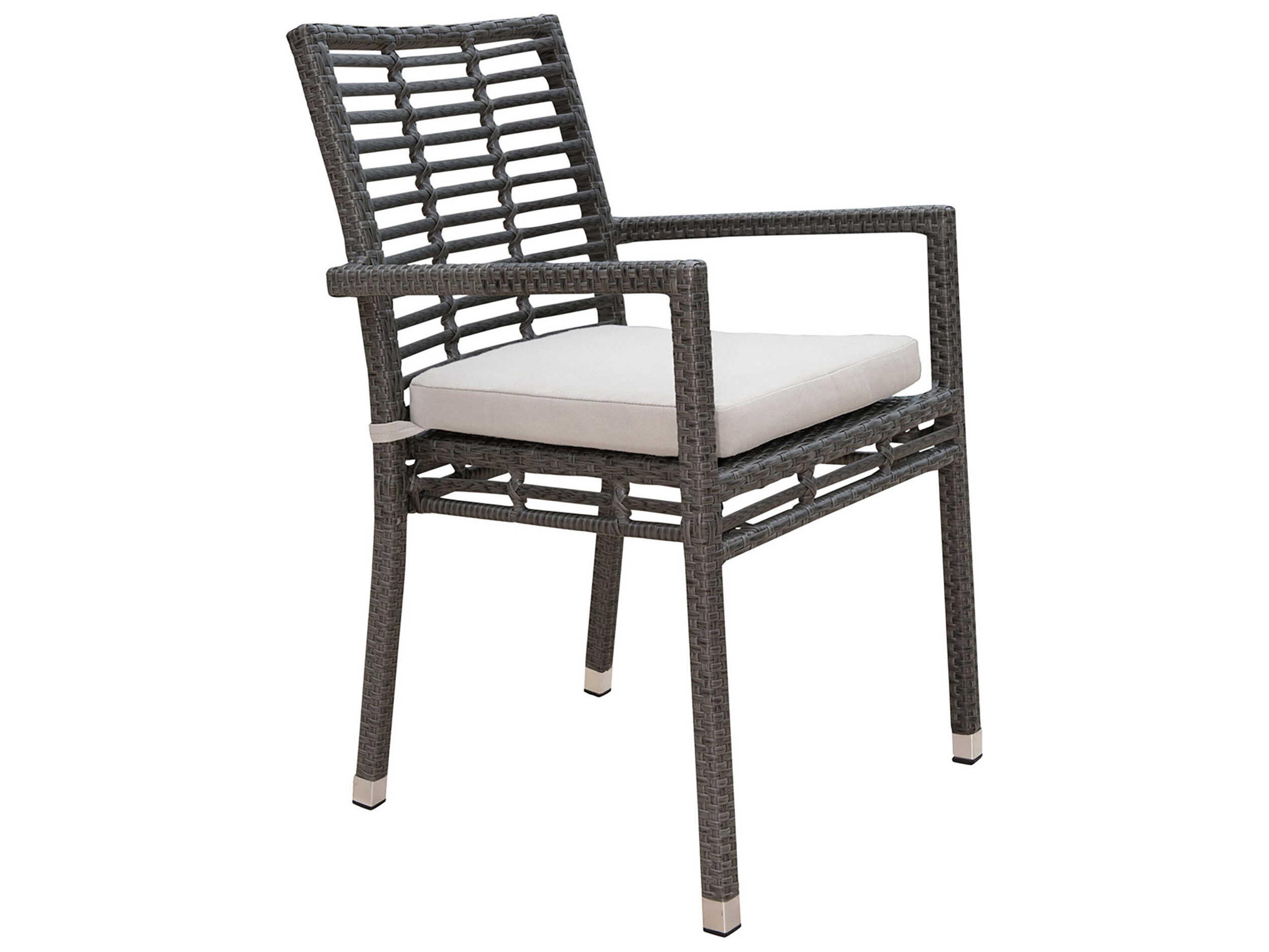 Graphite Wicker Cushion Outdoor Patio Dining Chair