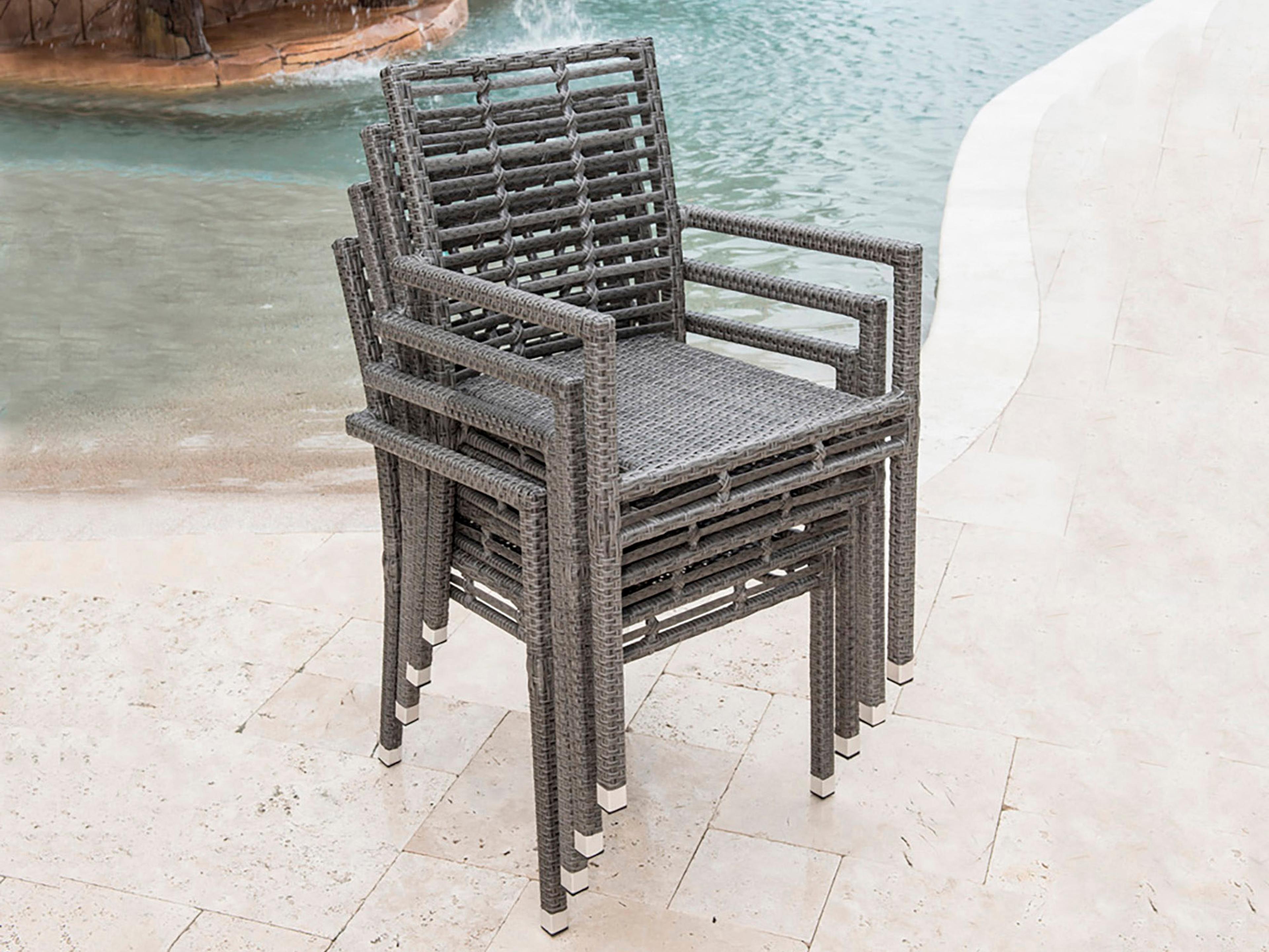Panama Jack Graphite Set of 2 Stackable Armchairs