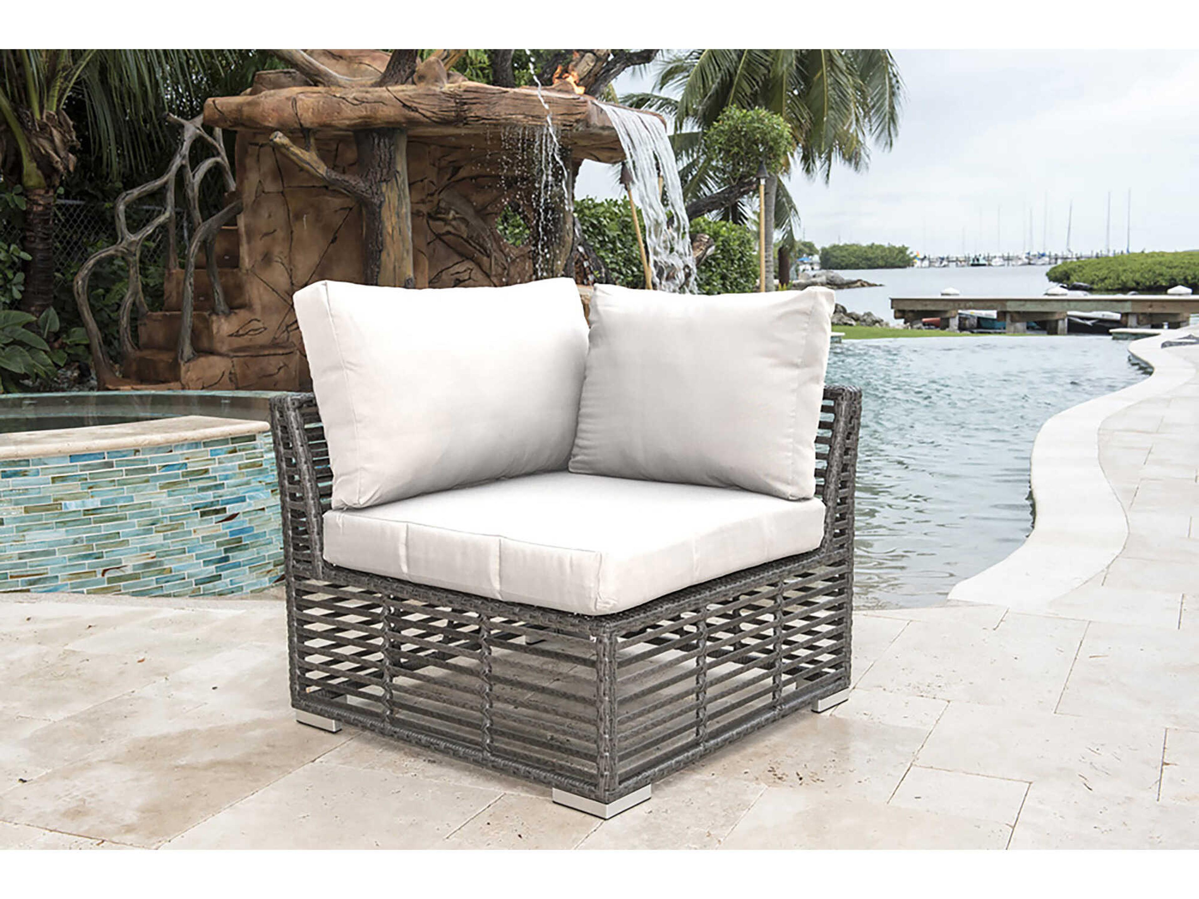 Panama Jack Graphite Wicker Cushion Patio Lounge Chair