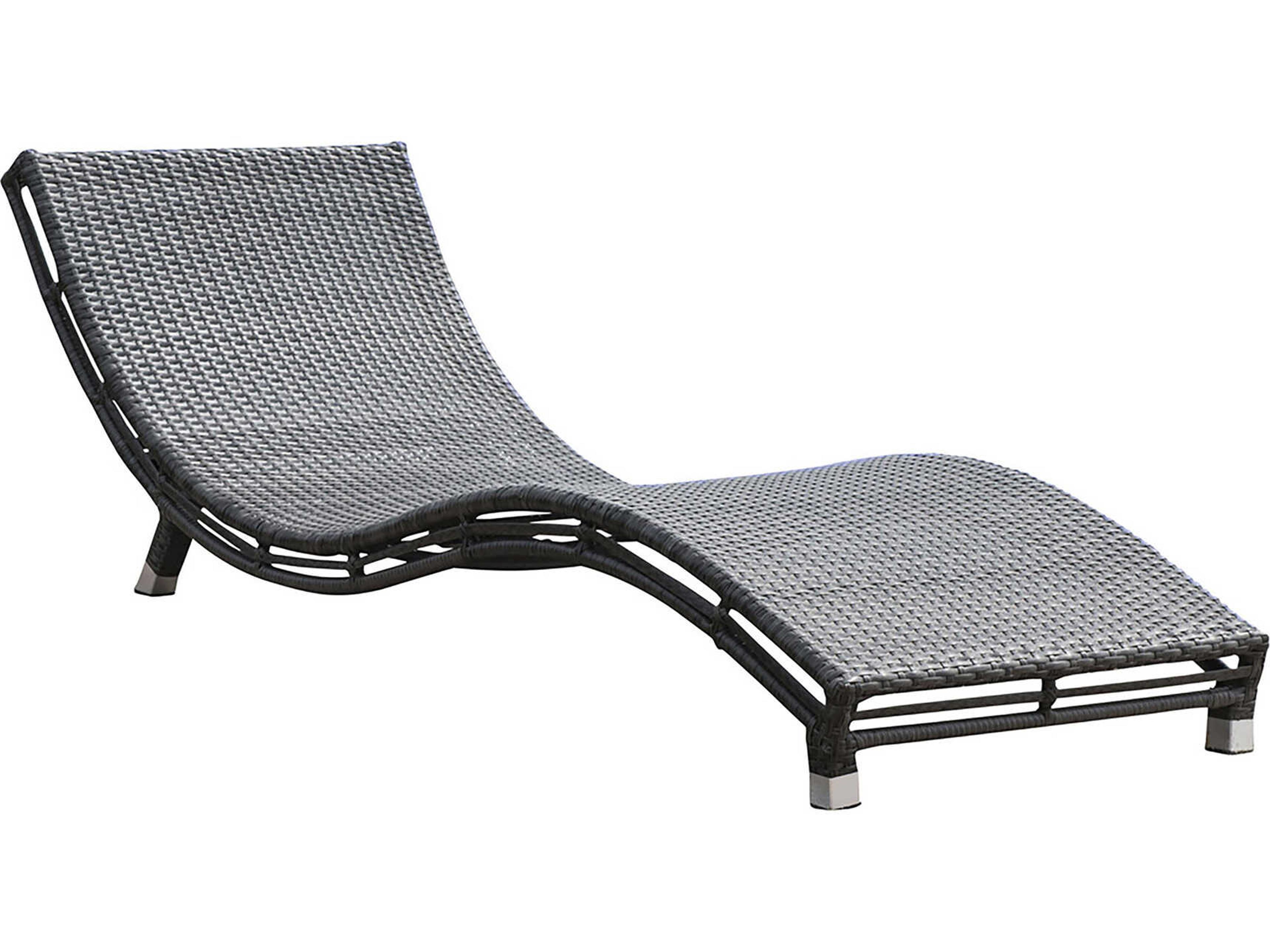 Graphite Wicker Cushion Patio Chaise Lounge