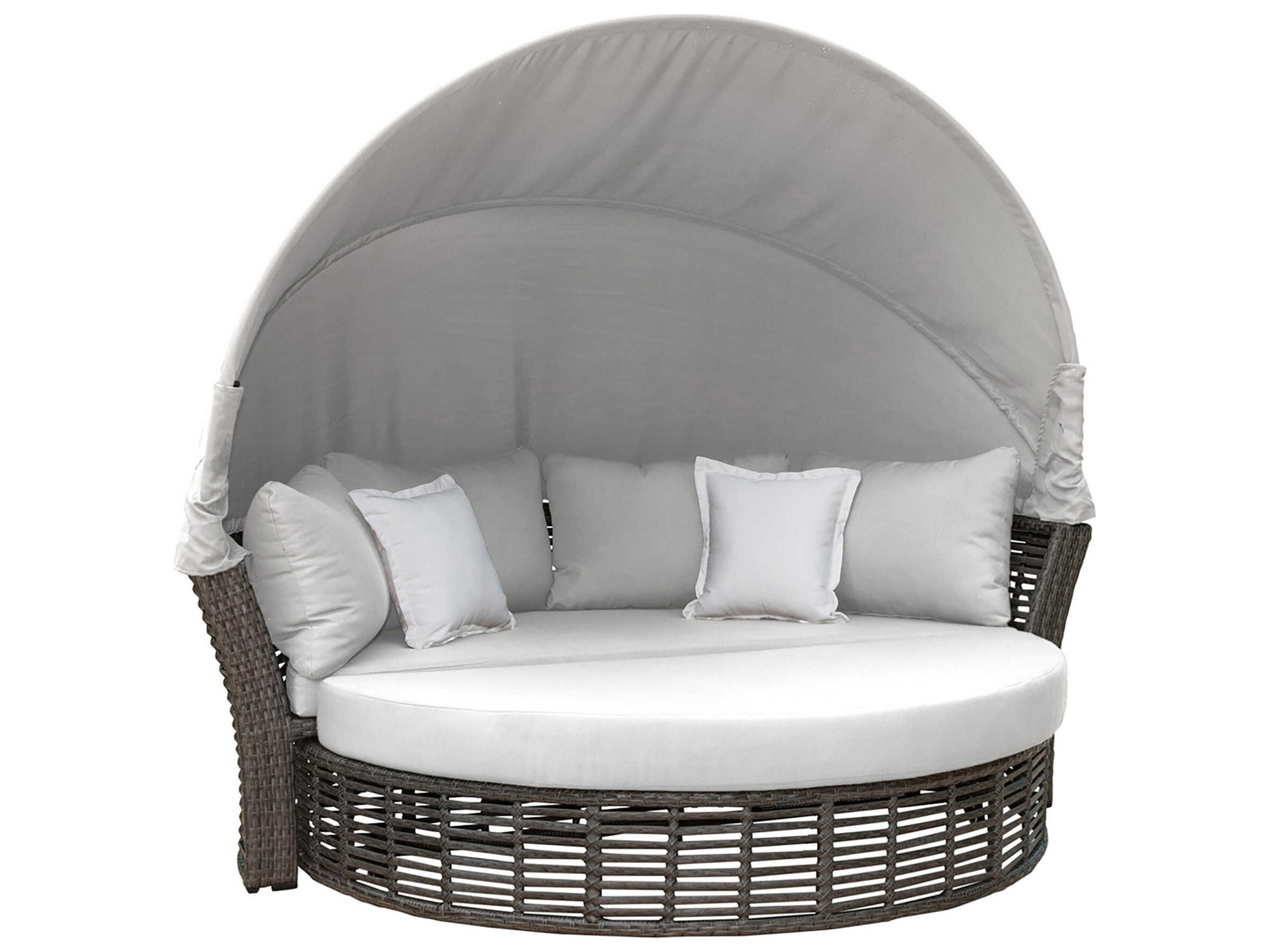Graphite Wicker Cushion Outdoor Lounge Bed