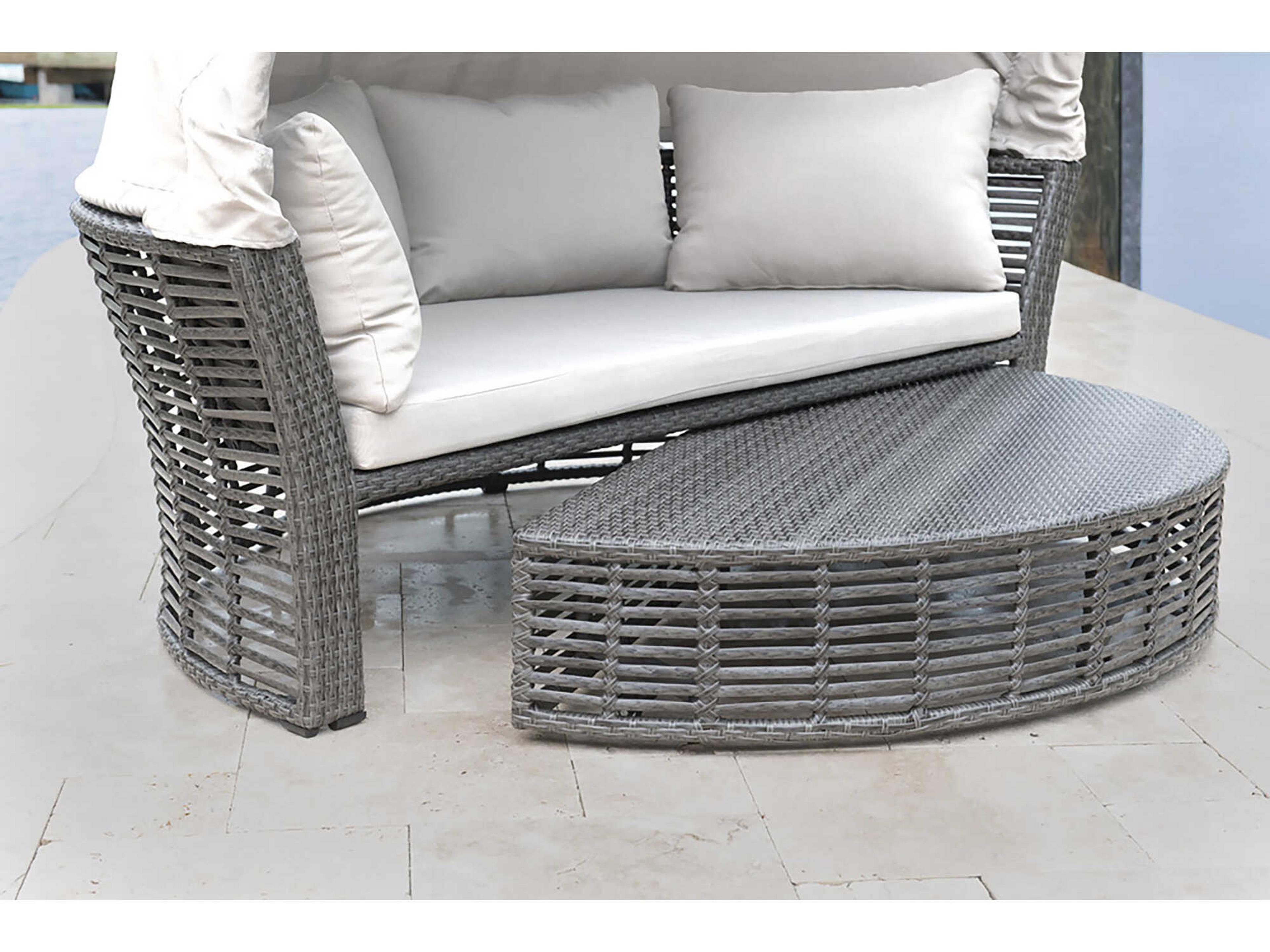 Panama Jack Graphite Wicker Cushion Outdoor Lounge Bed