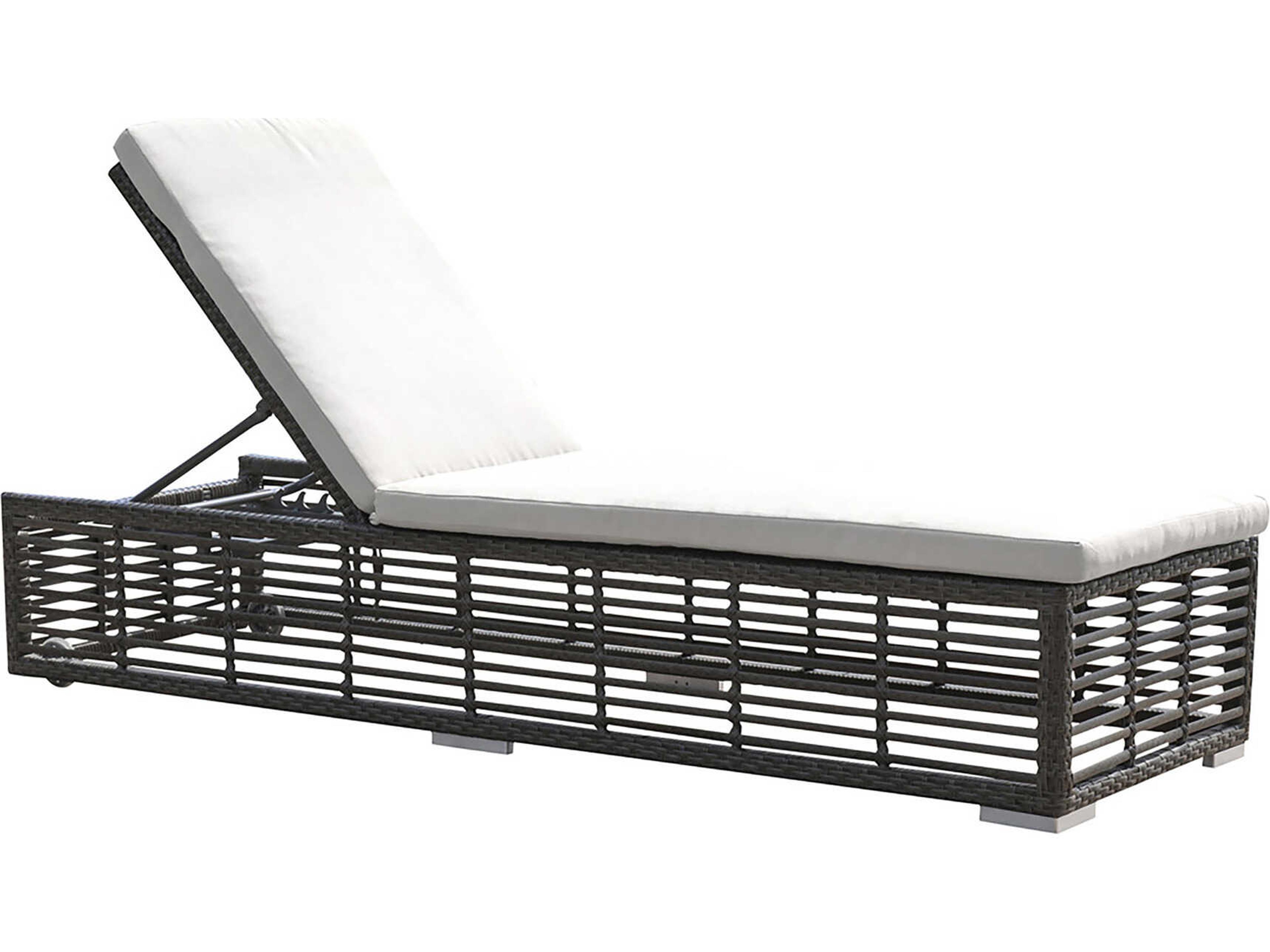 Graphite Wicker Cushion Outdoor Chaise Lounge