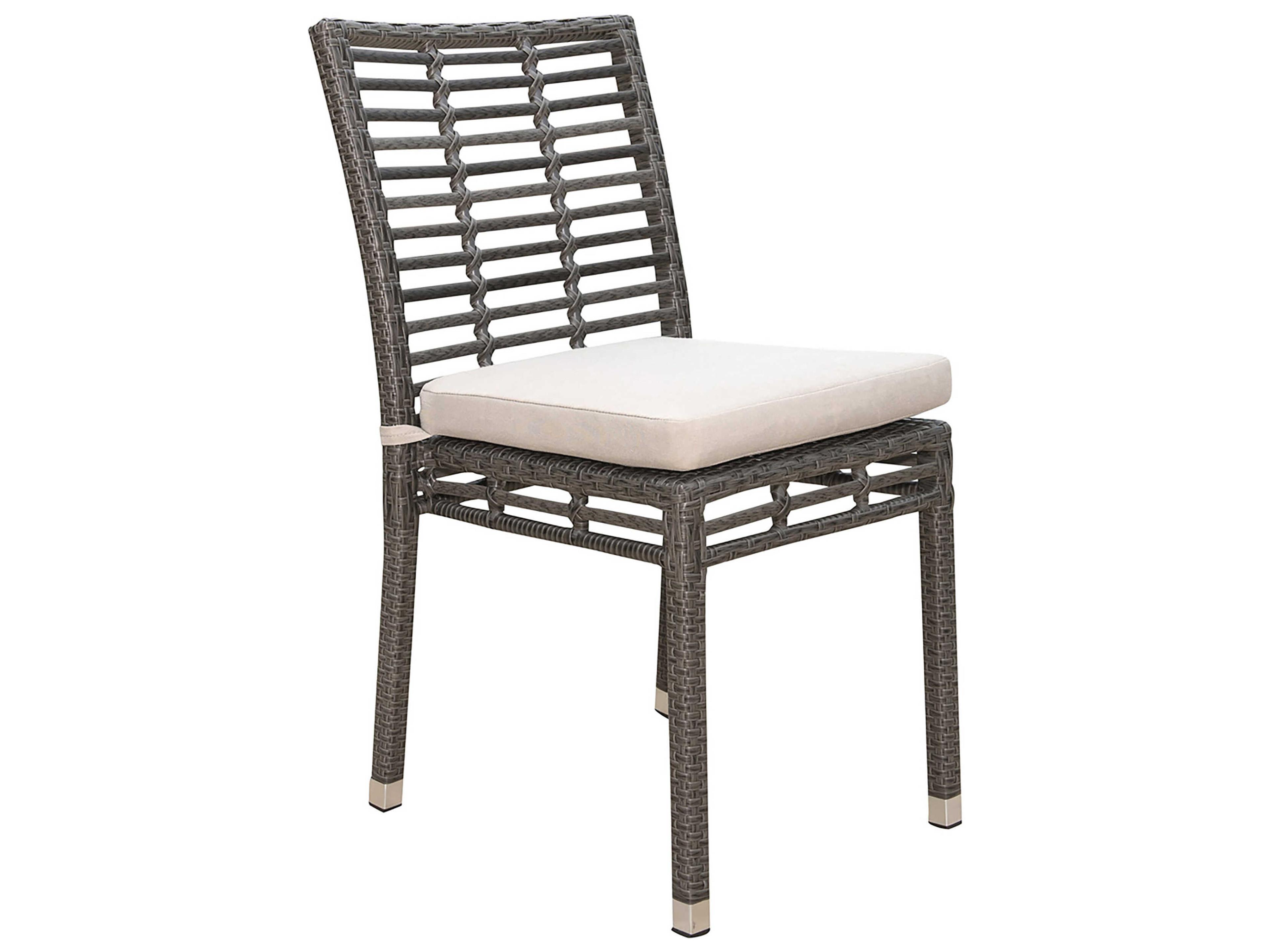 Graphite Wicker Cushion Patio Dining Chair