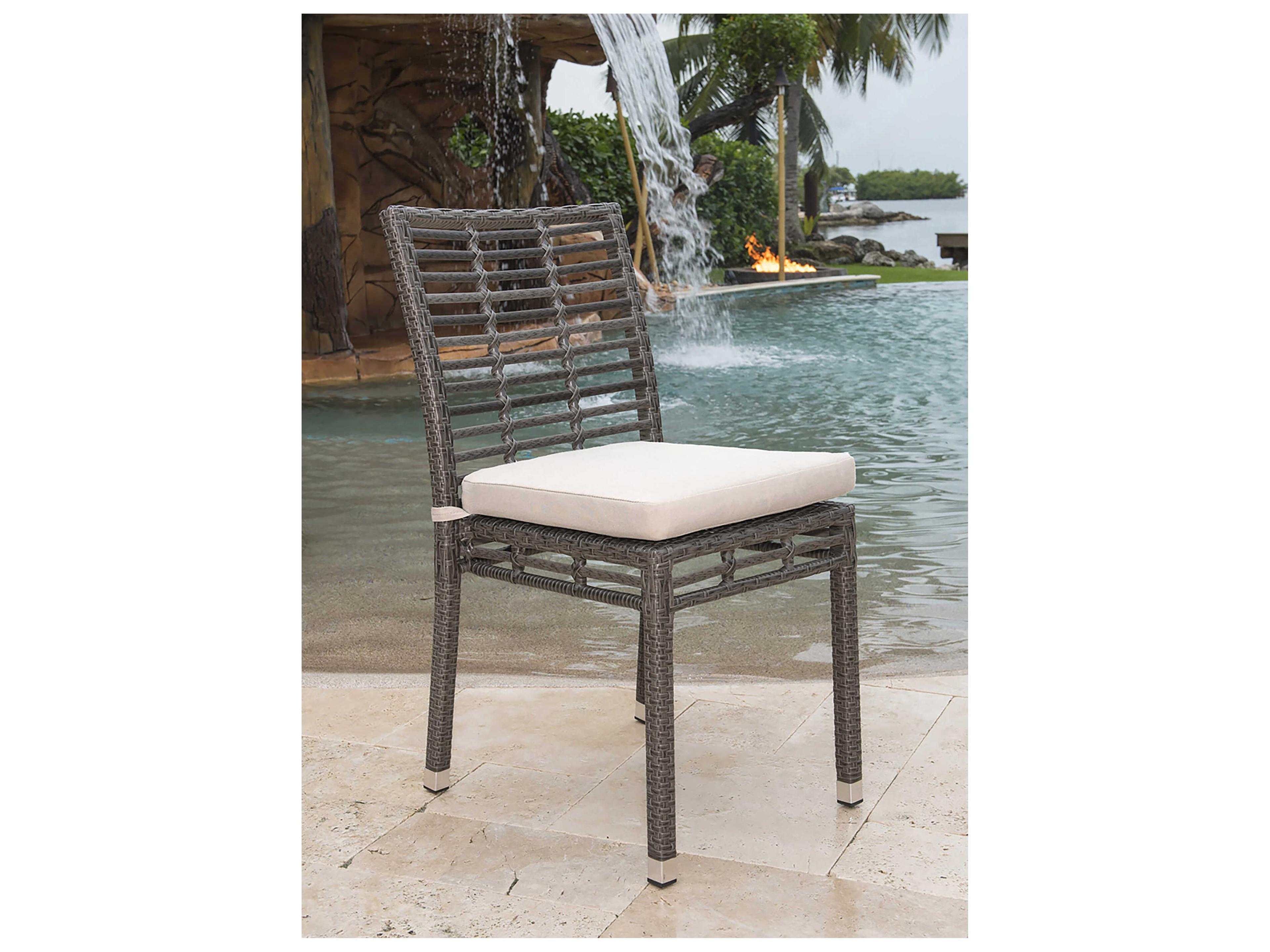 Panama Jack Graphite Wicker Cushion Patio Dining Chair