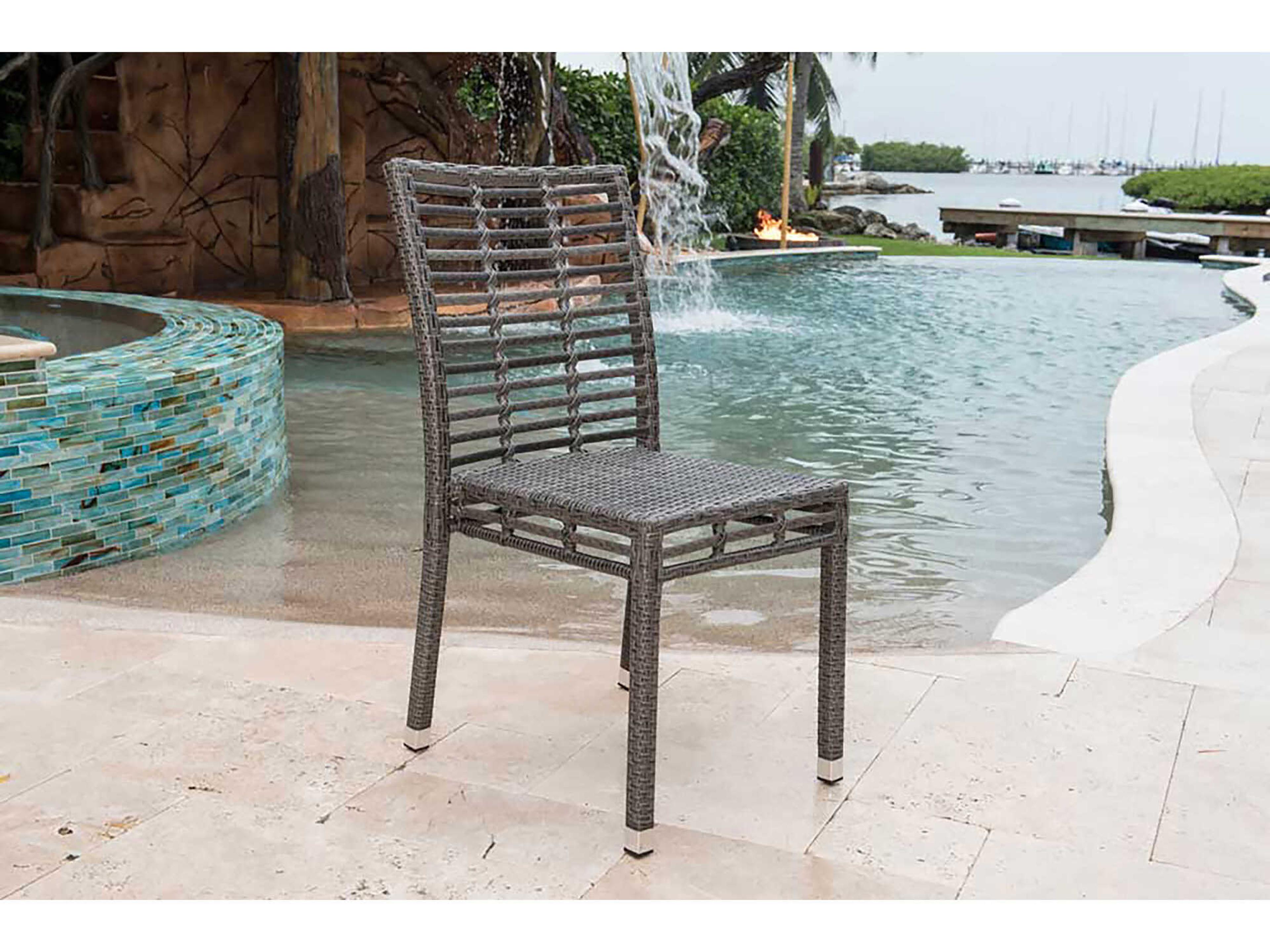 Panama Jack Graphite Wicker Cushion Patio Dining Chair