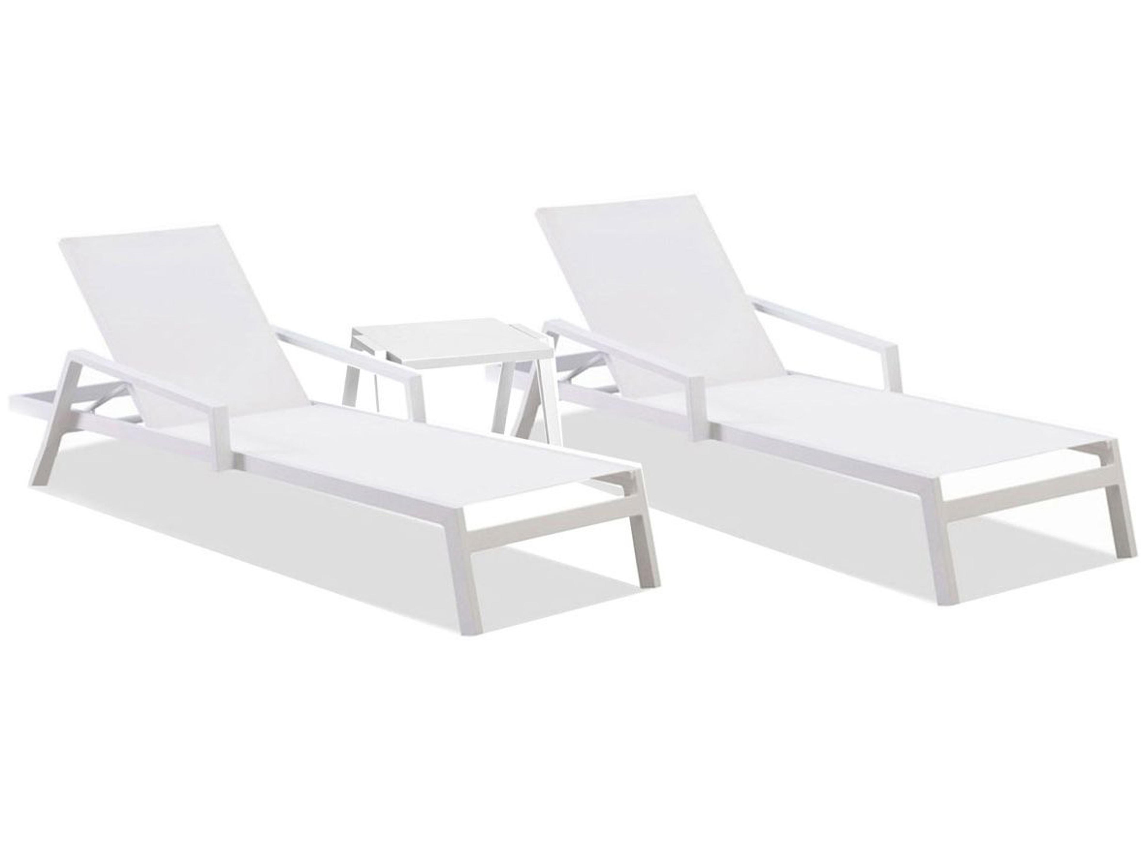 Outdoor Mykonos Aluminum Sling 3 Piece Lounge Set