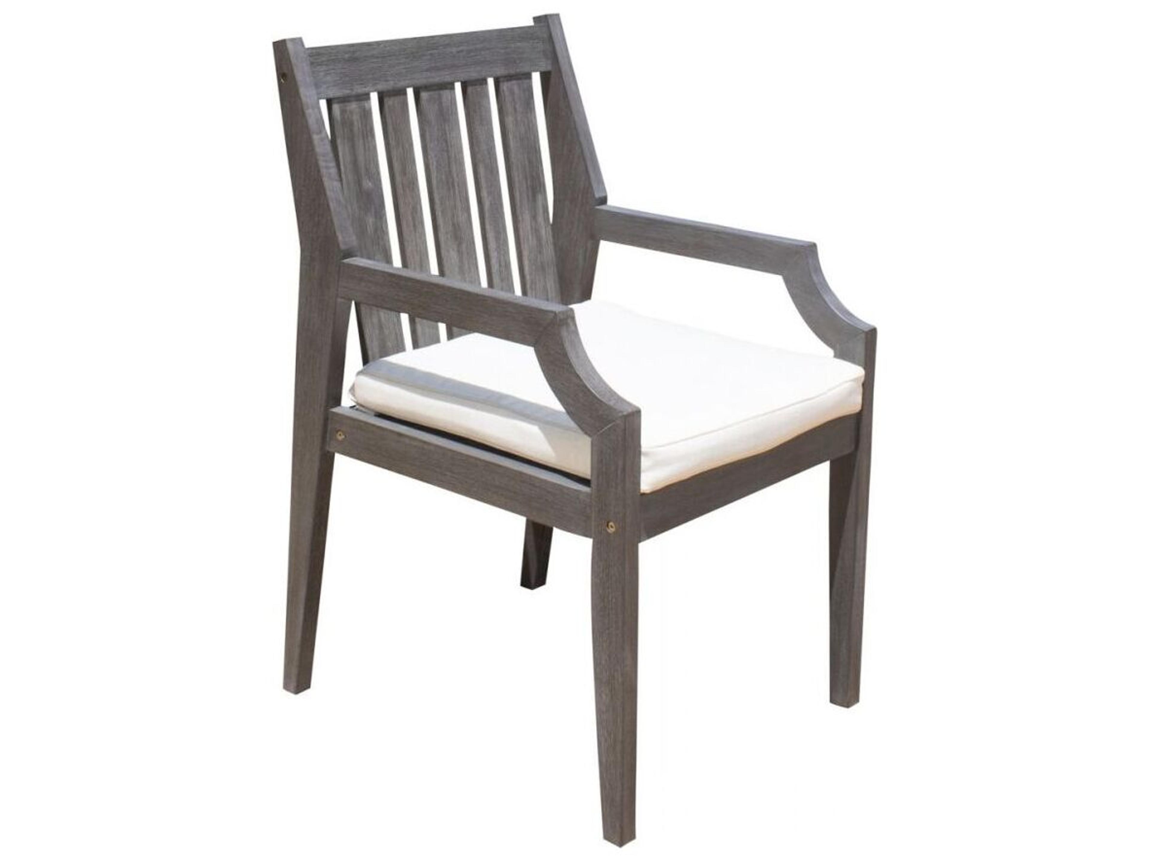 Poolside Aluminum Cushion Patio Dining Arm Chair