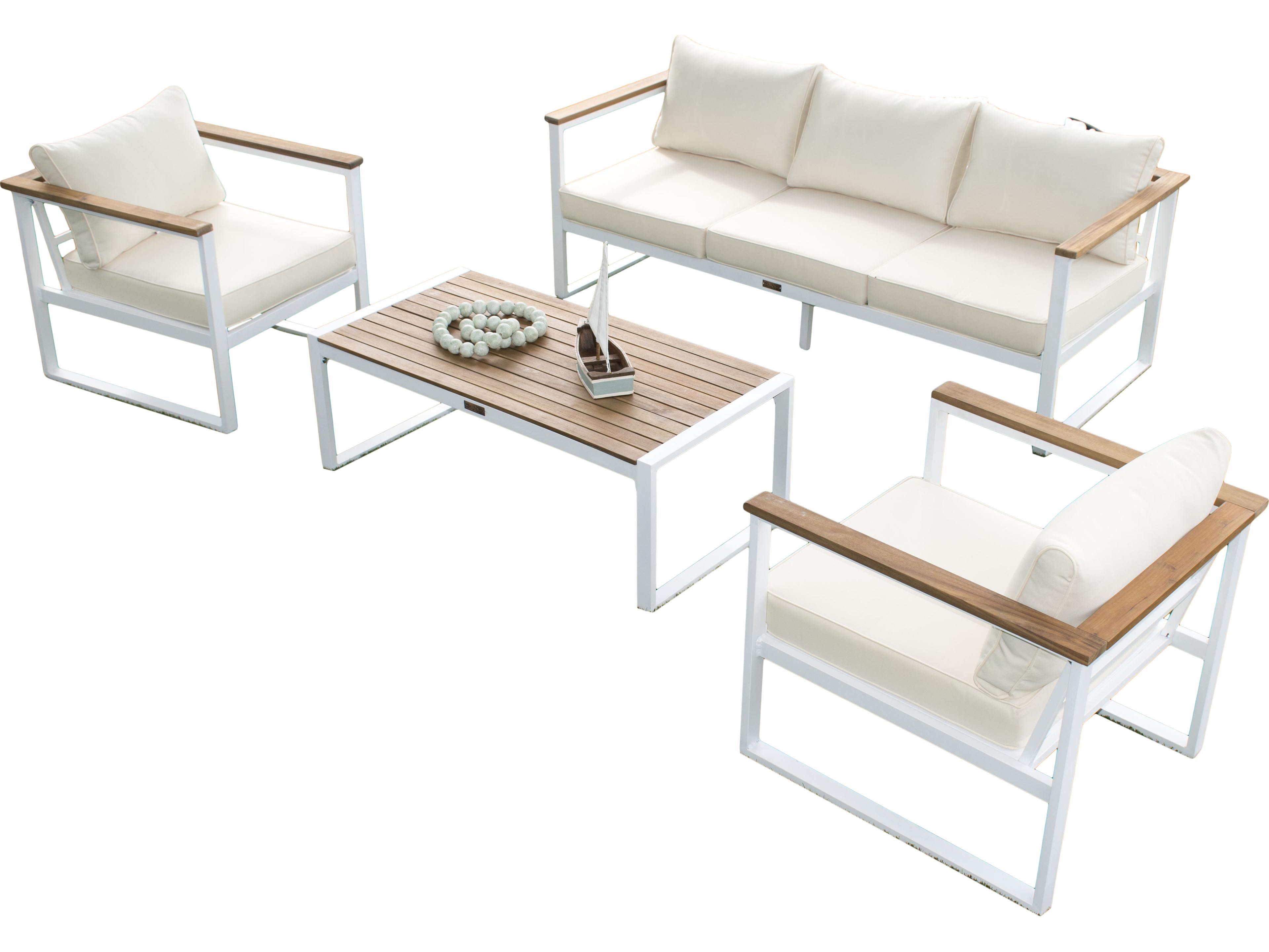 Outdoor Dana Point Aluminum 4 Piece Lounge Set