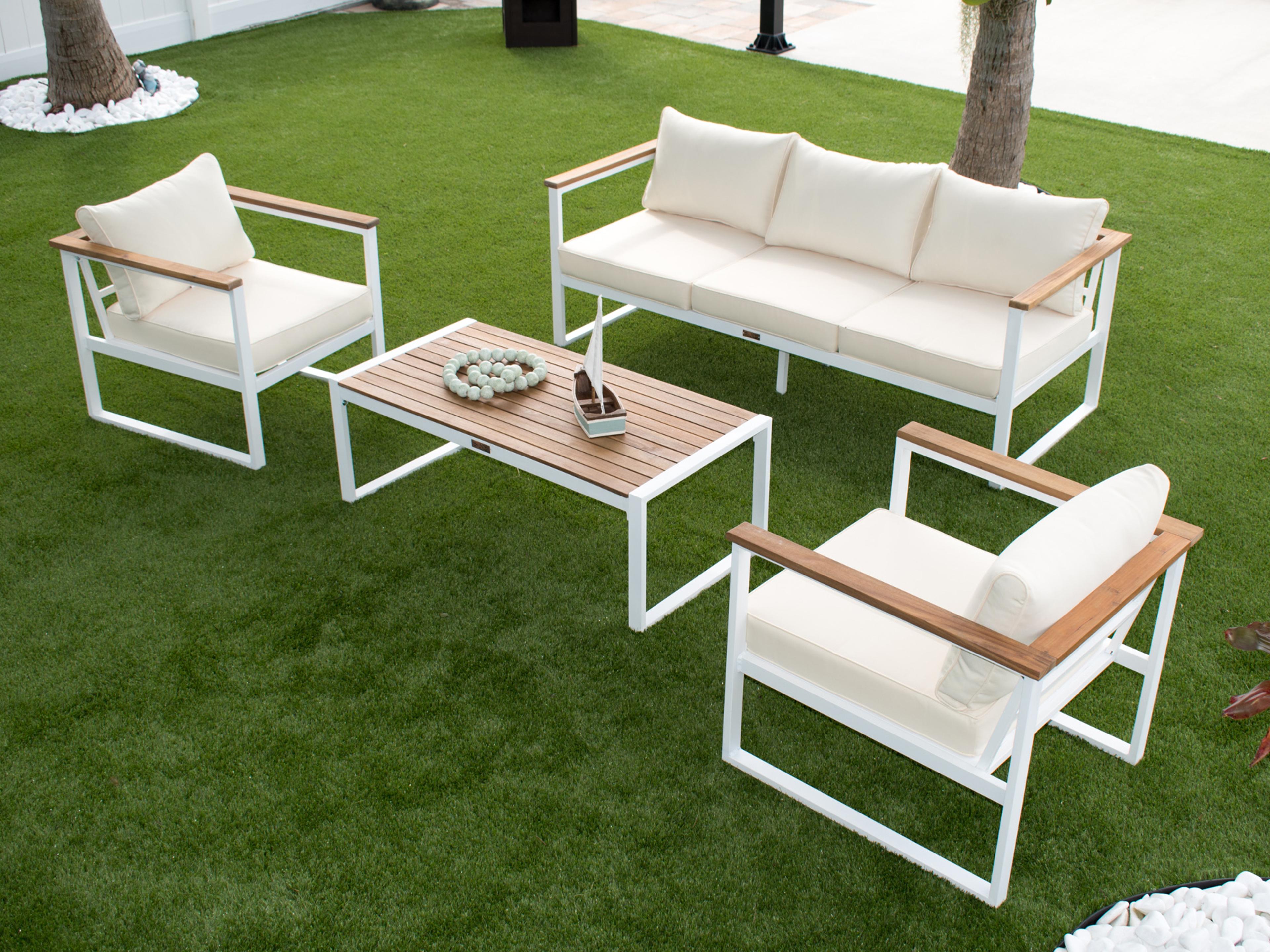 Panama Jack Outdoor Dana Point Aluminum 4 Piece Lounge Set