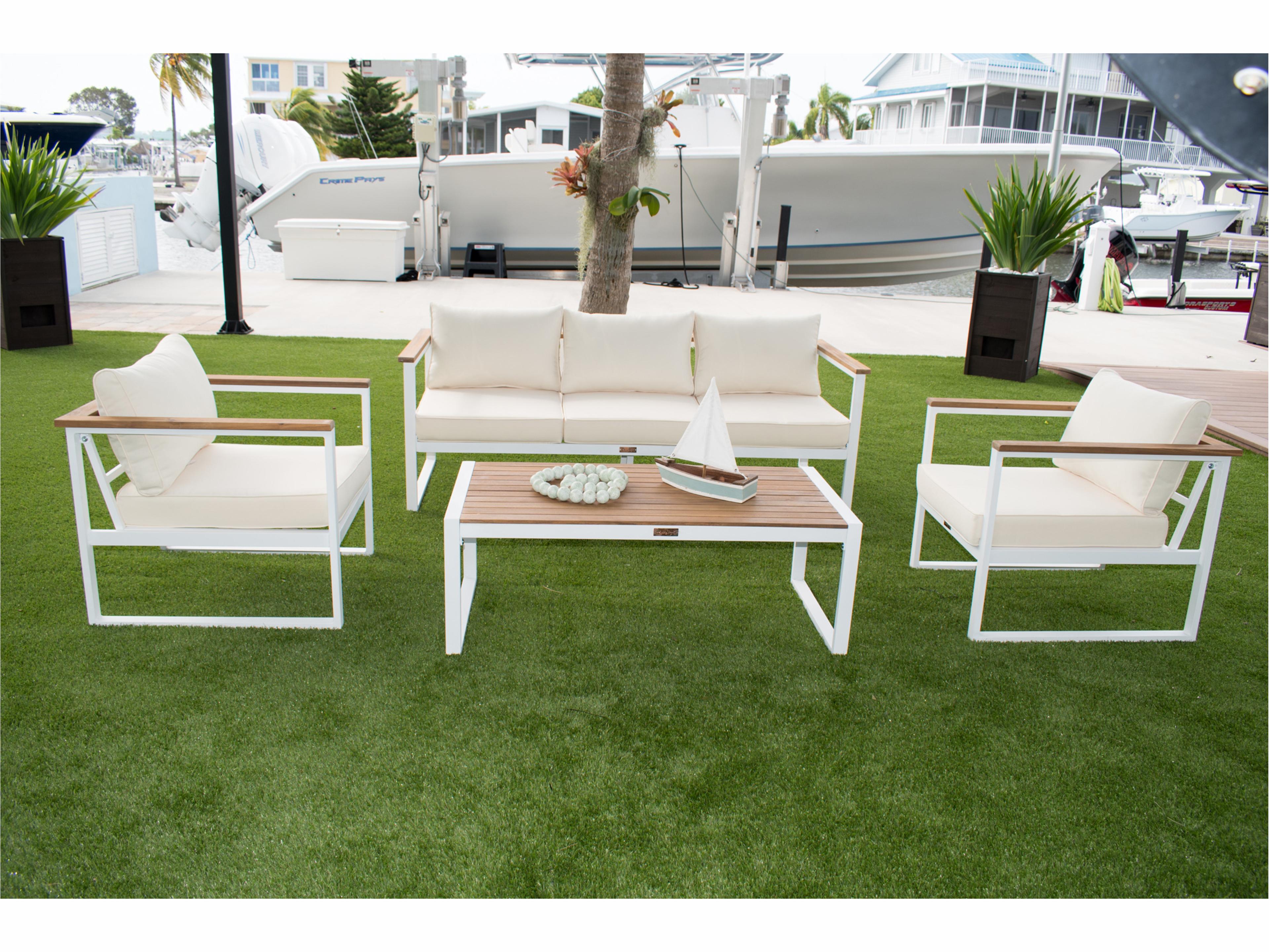 Panama Jack Outdoor Dana Point Aluminum 4 Piece Lounge Set