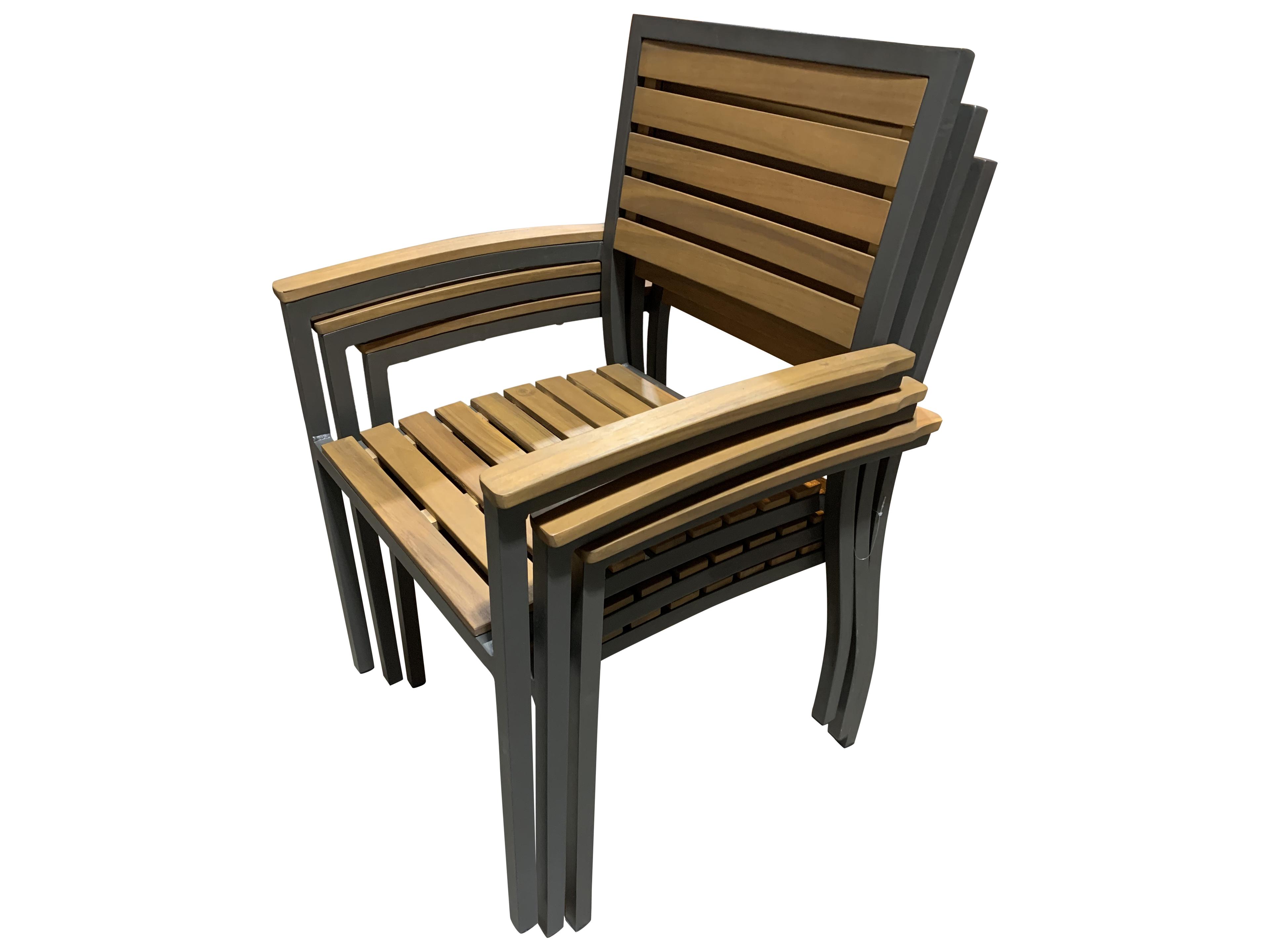 Panama Jack Outdoor Boca Grande Acacia Wood Aluminum 5 Piece Square Dining Set