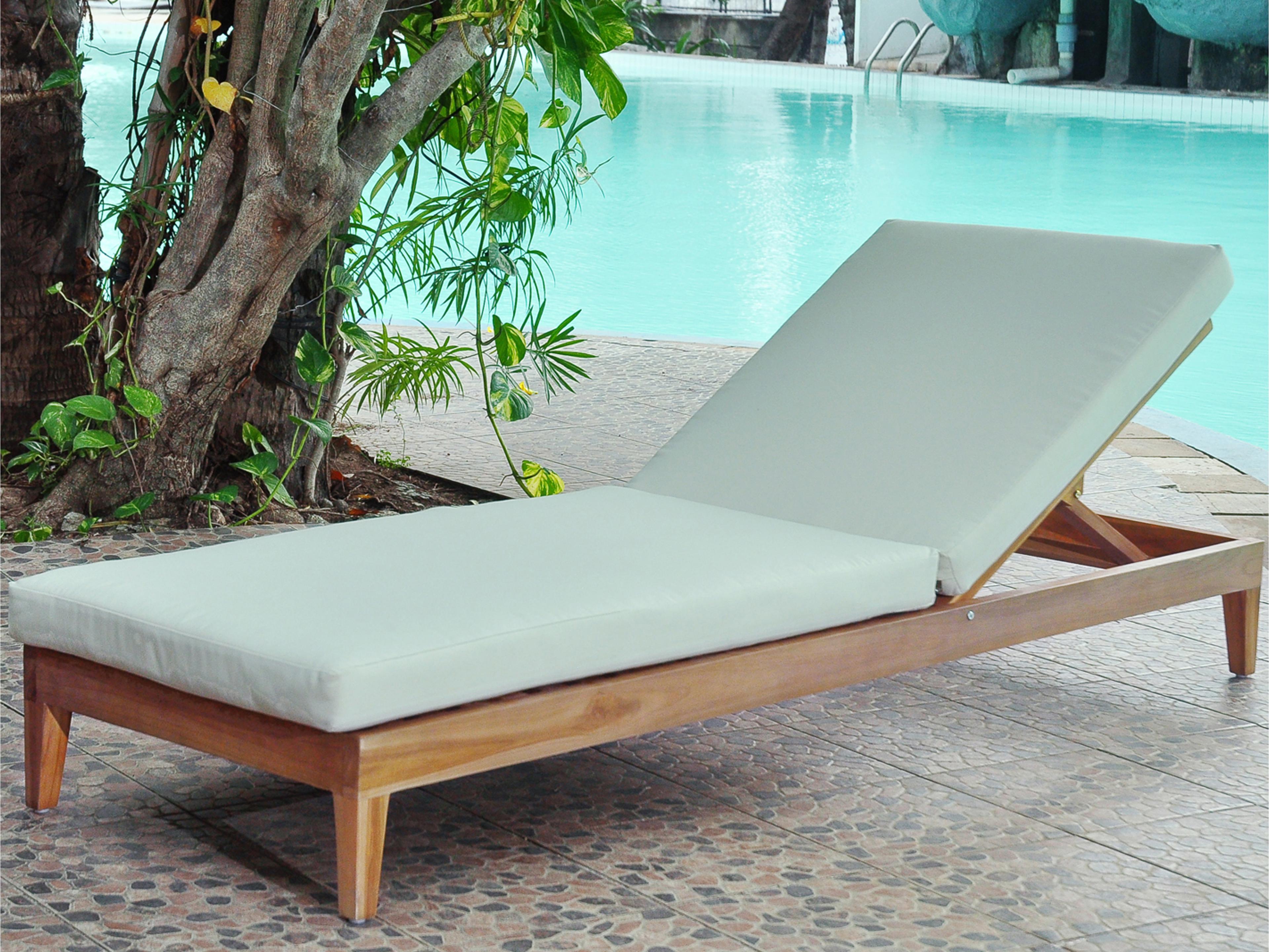 Panama Jack Outdoor Bali Teak Cushion Chaise Lounge