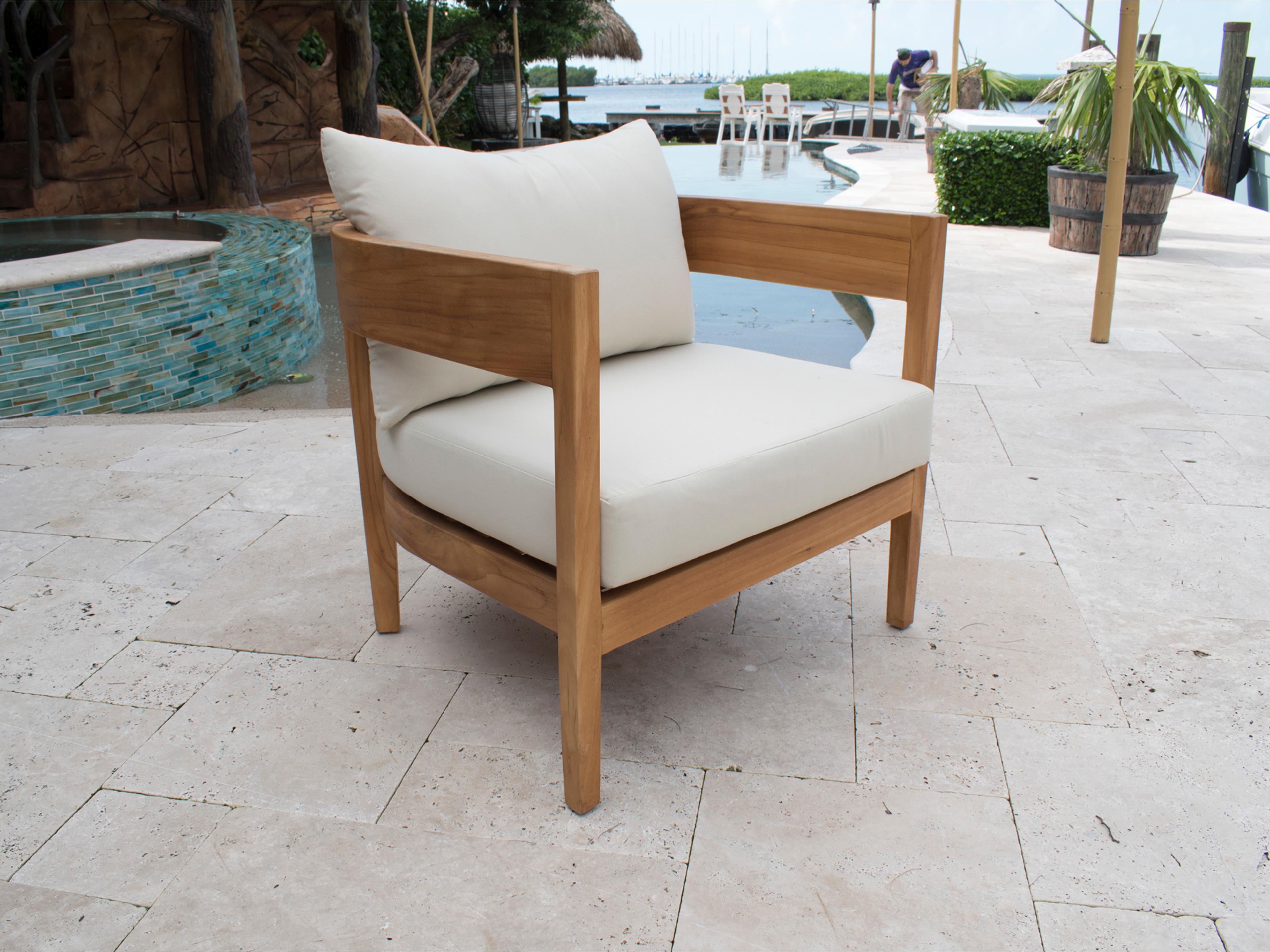 Panama Jack Outdoor Bali Teak Cushion Lounge Chair