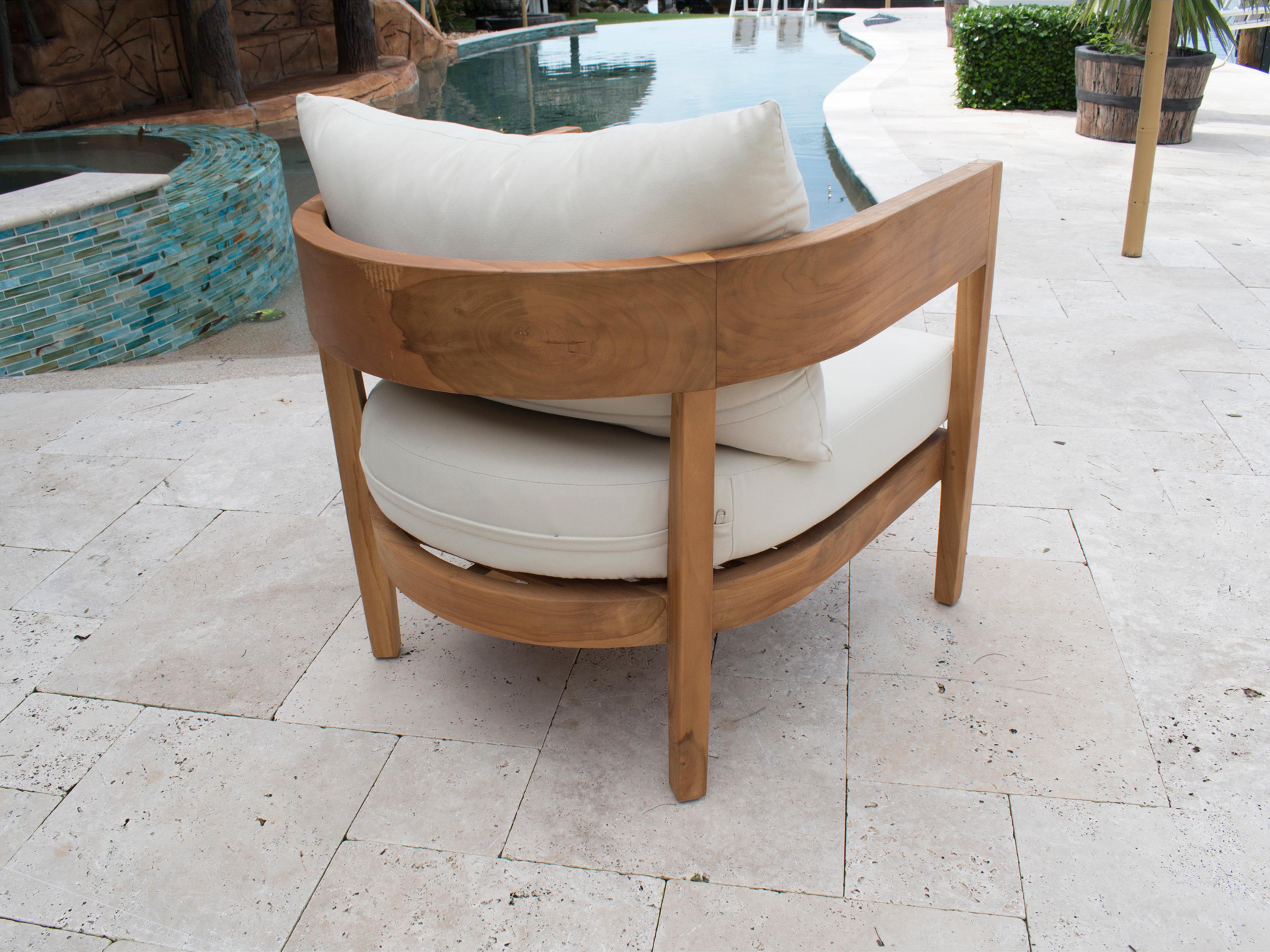 Panama Jack Outdoor Bali Teak Cushion Lounge Chair