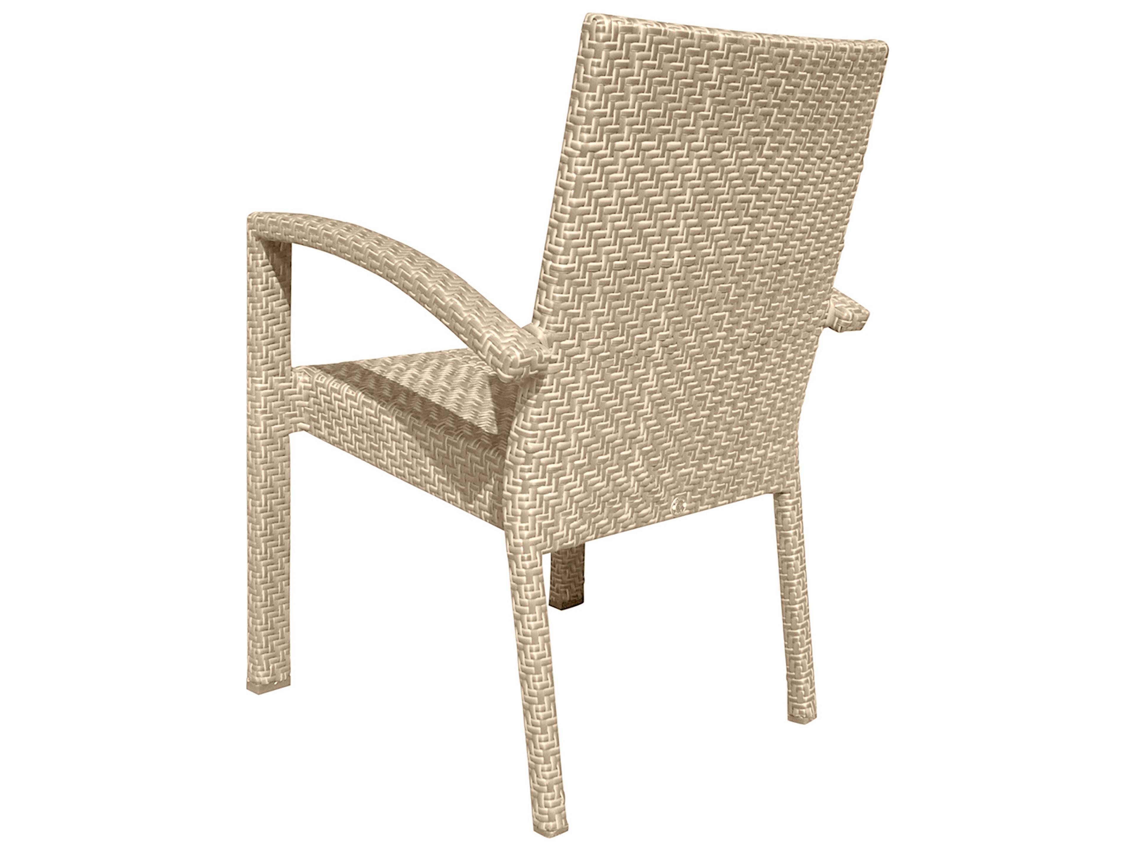 Panama Jack Outdoor Austin Aluminum Wicker Honey Stackable Dining Arm Chair Set of 2