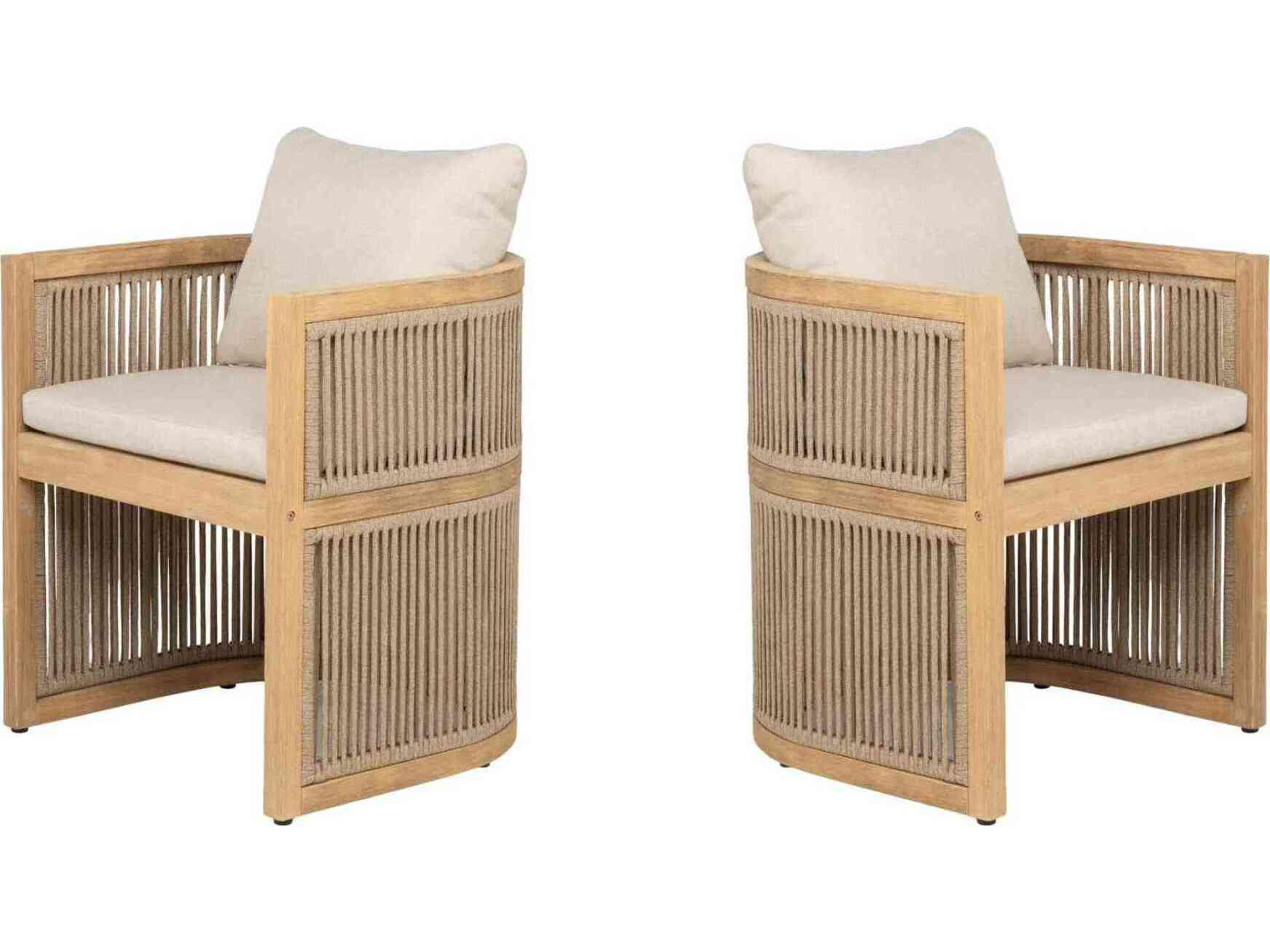 Panama Jack Cabo Set of 2 Barrel Dining Armchairs