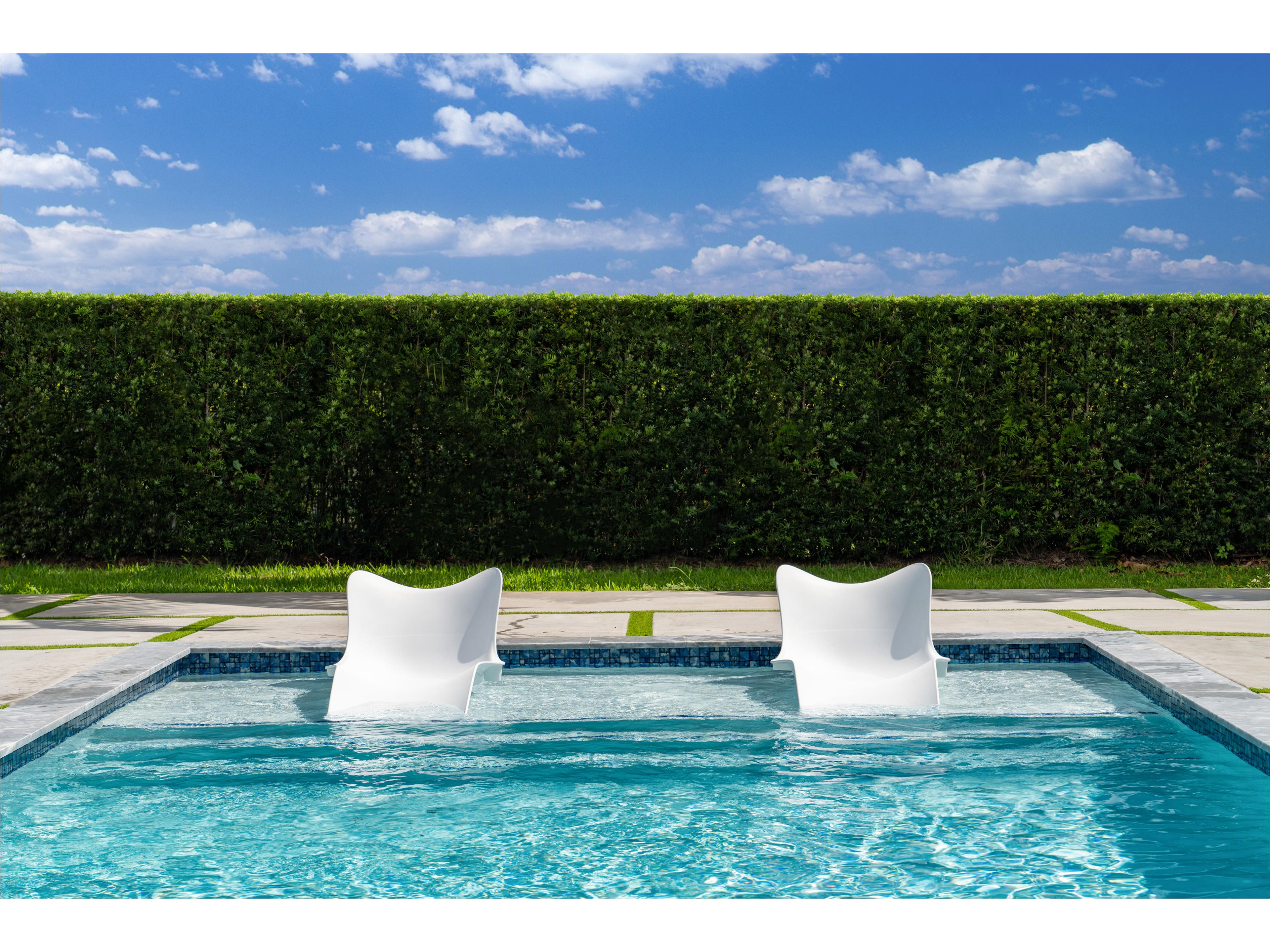 Panama Jack Set of 2 Wave In-Pool Outdoor Patio Chaise Lounger