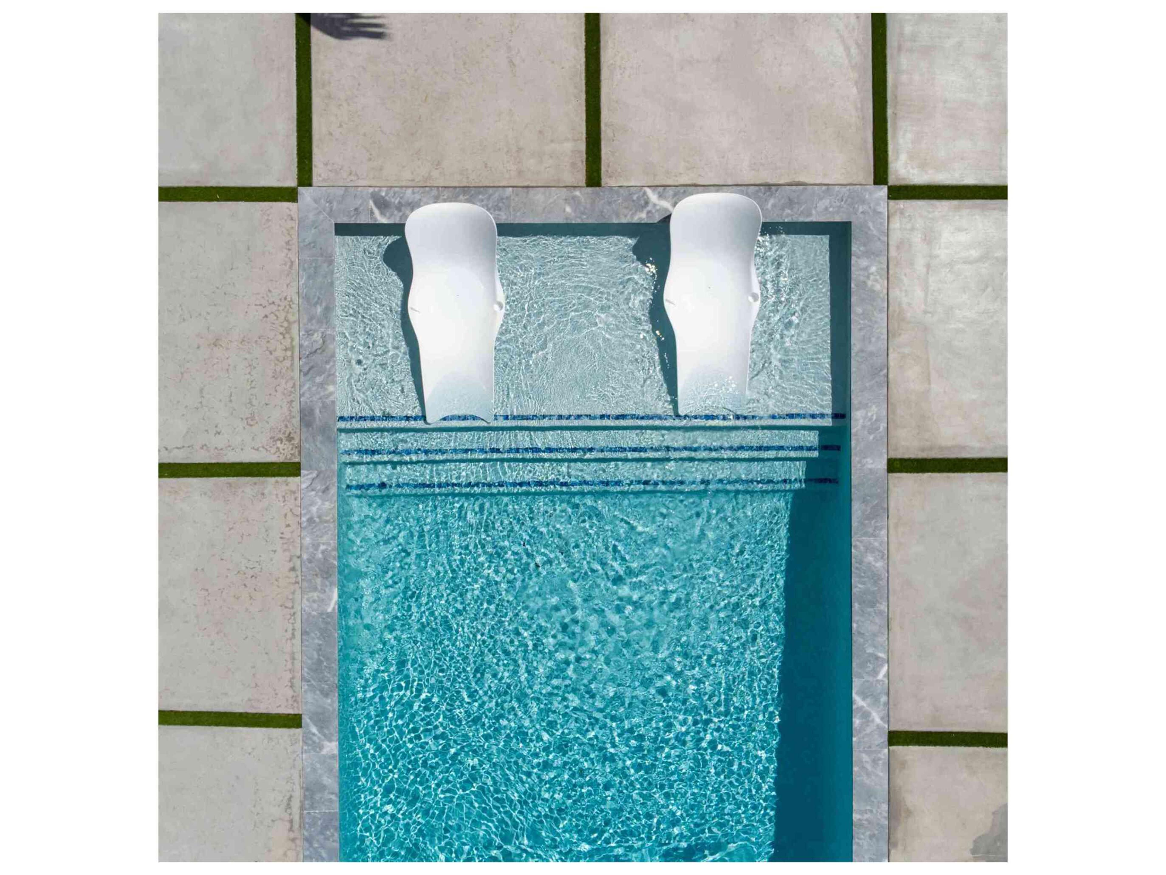 Panama Jack Set of 2 Wave In-Pool Chaise Lounger with End Table