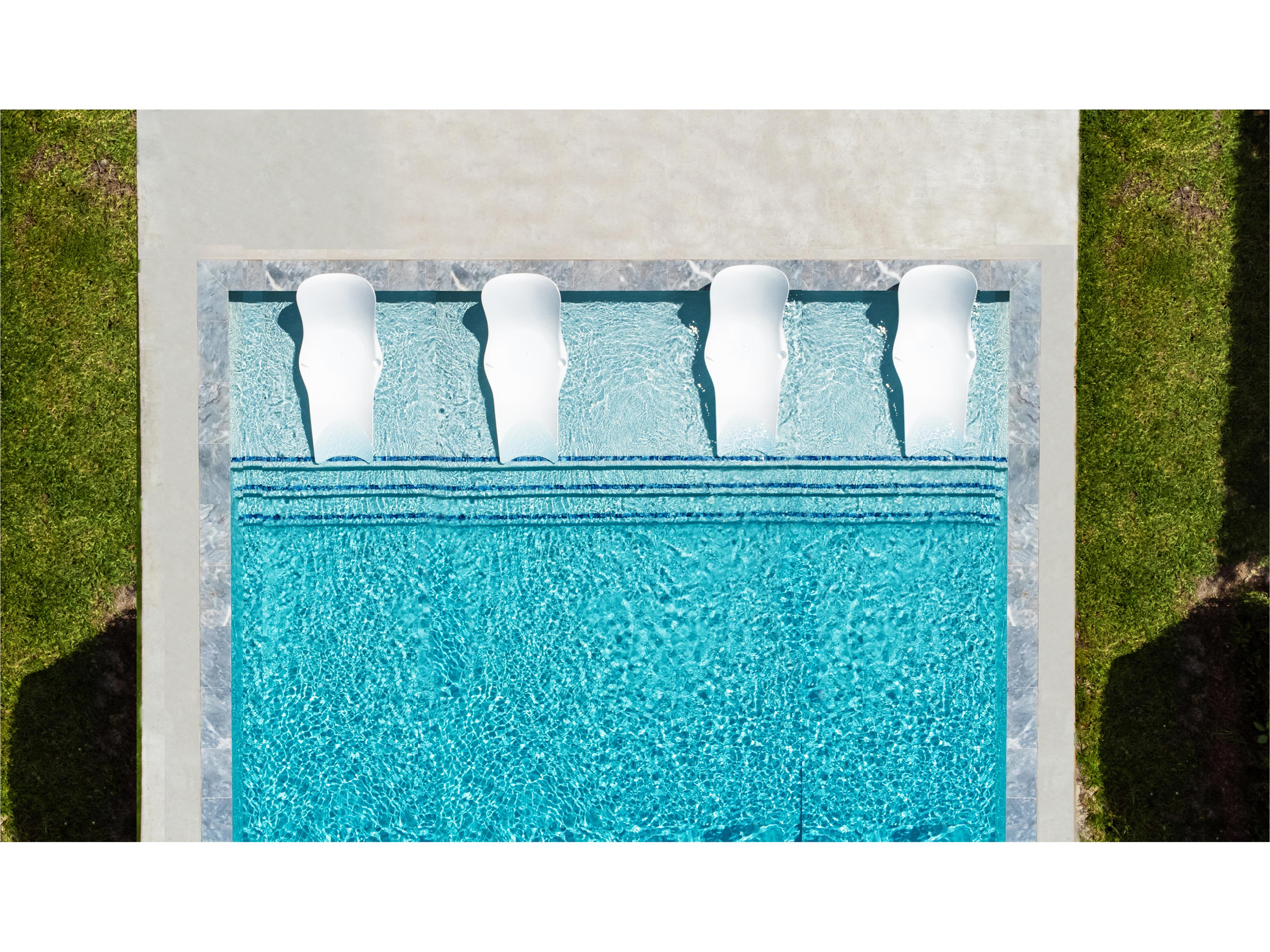 Panama Jack Set of 4 Wave In-Pool Patio Chaise Lounger